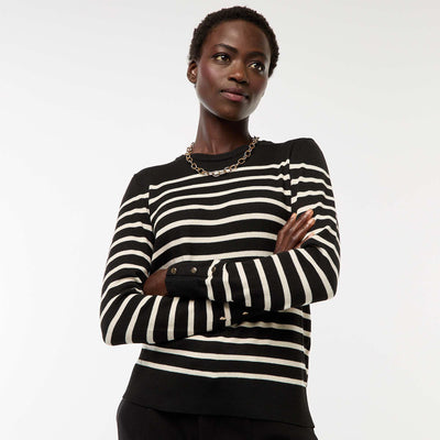 Pull en maille léger col rond NOIR