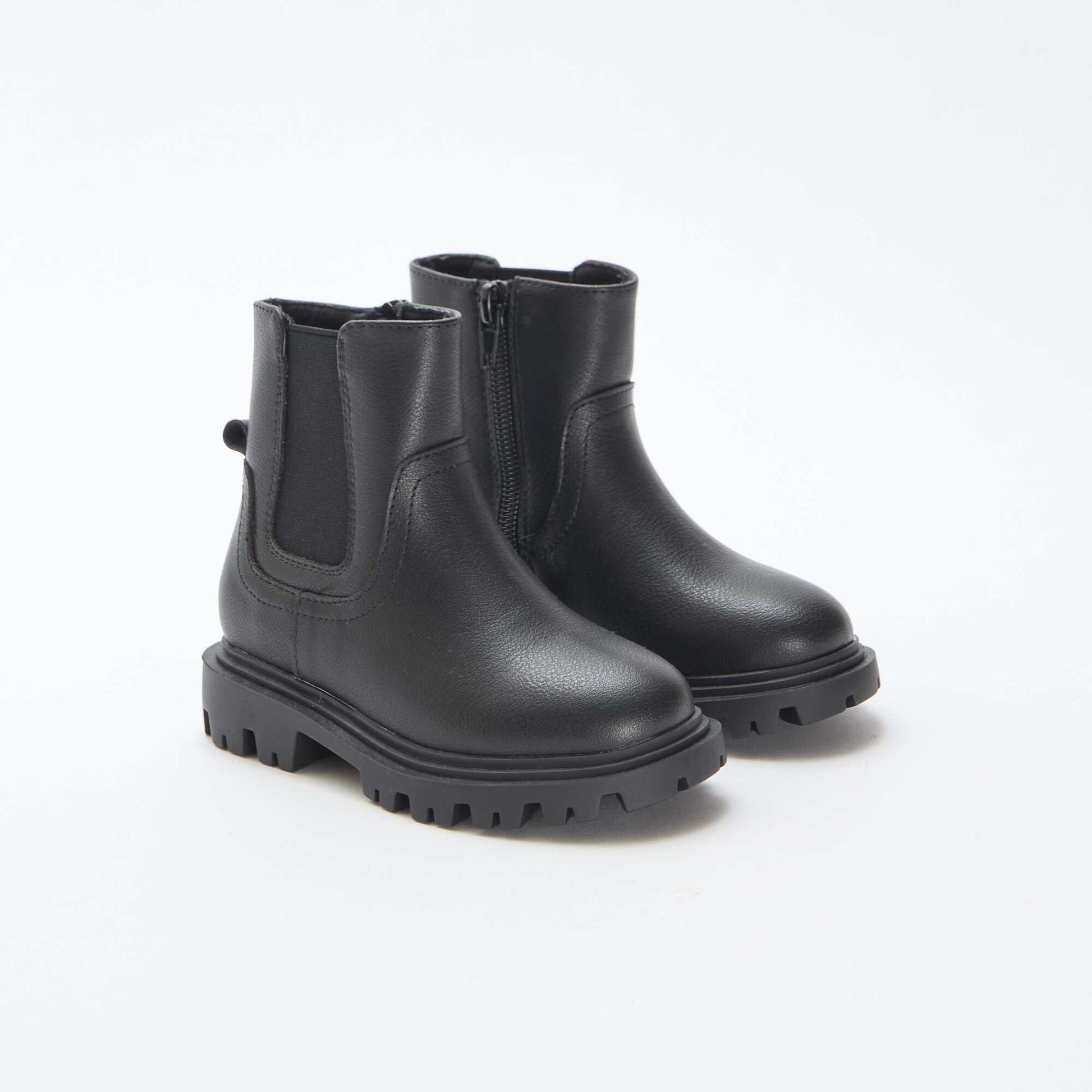 Bottes ajustées en simili NOIR