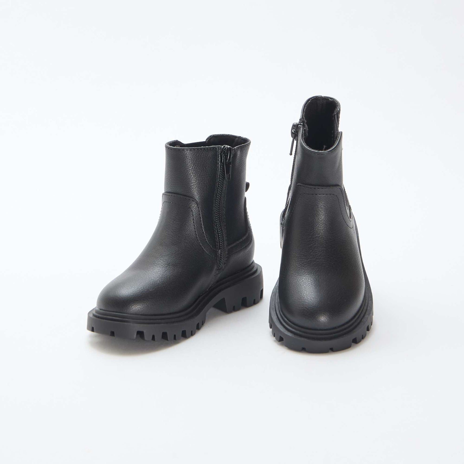 Bottes ajustées en simili NOIR