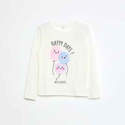 T-shirt imprimé à message BLANC