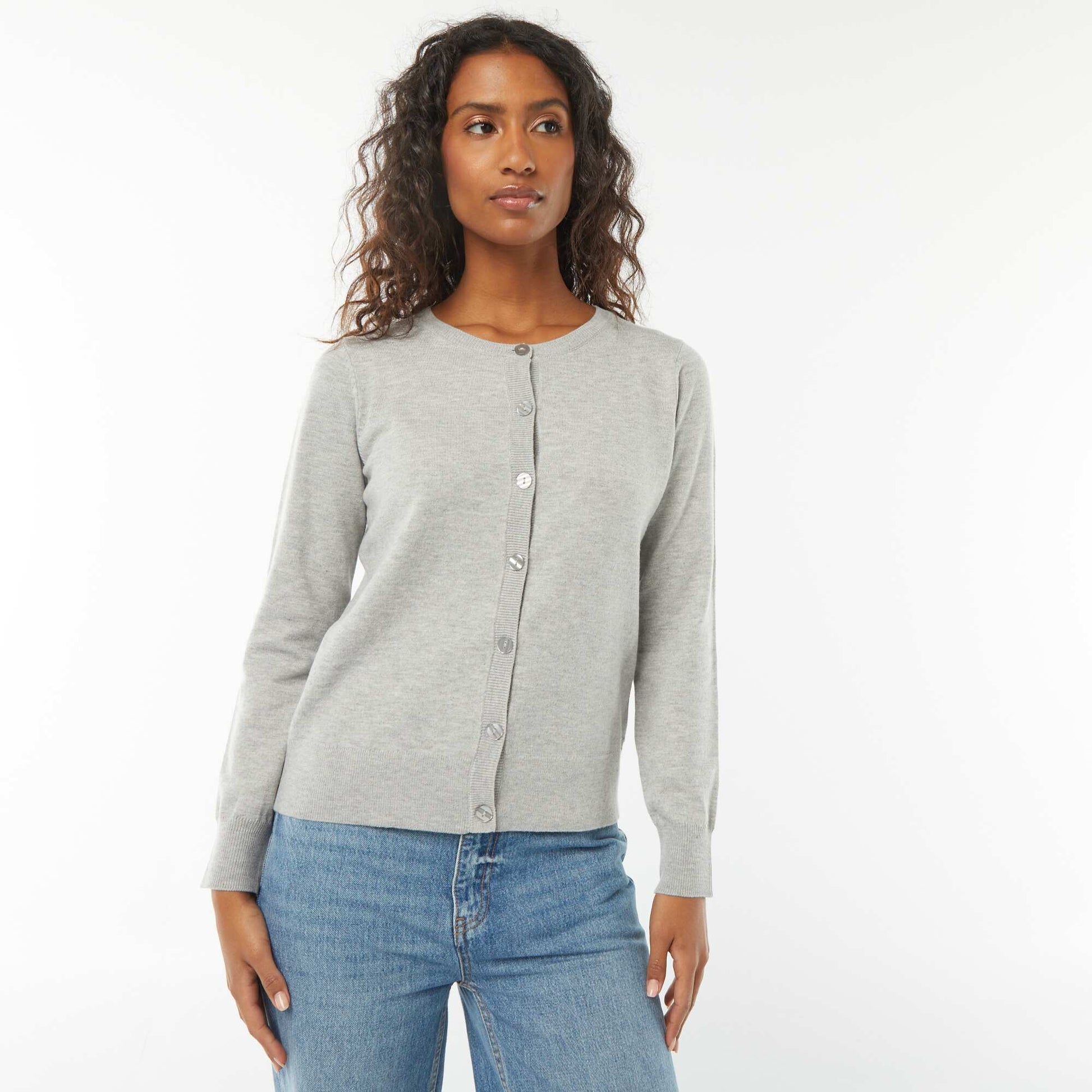 Gilet en maille fine GRIS