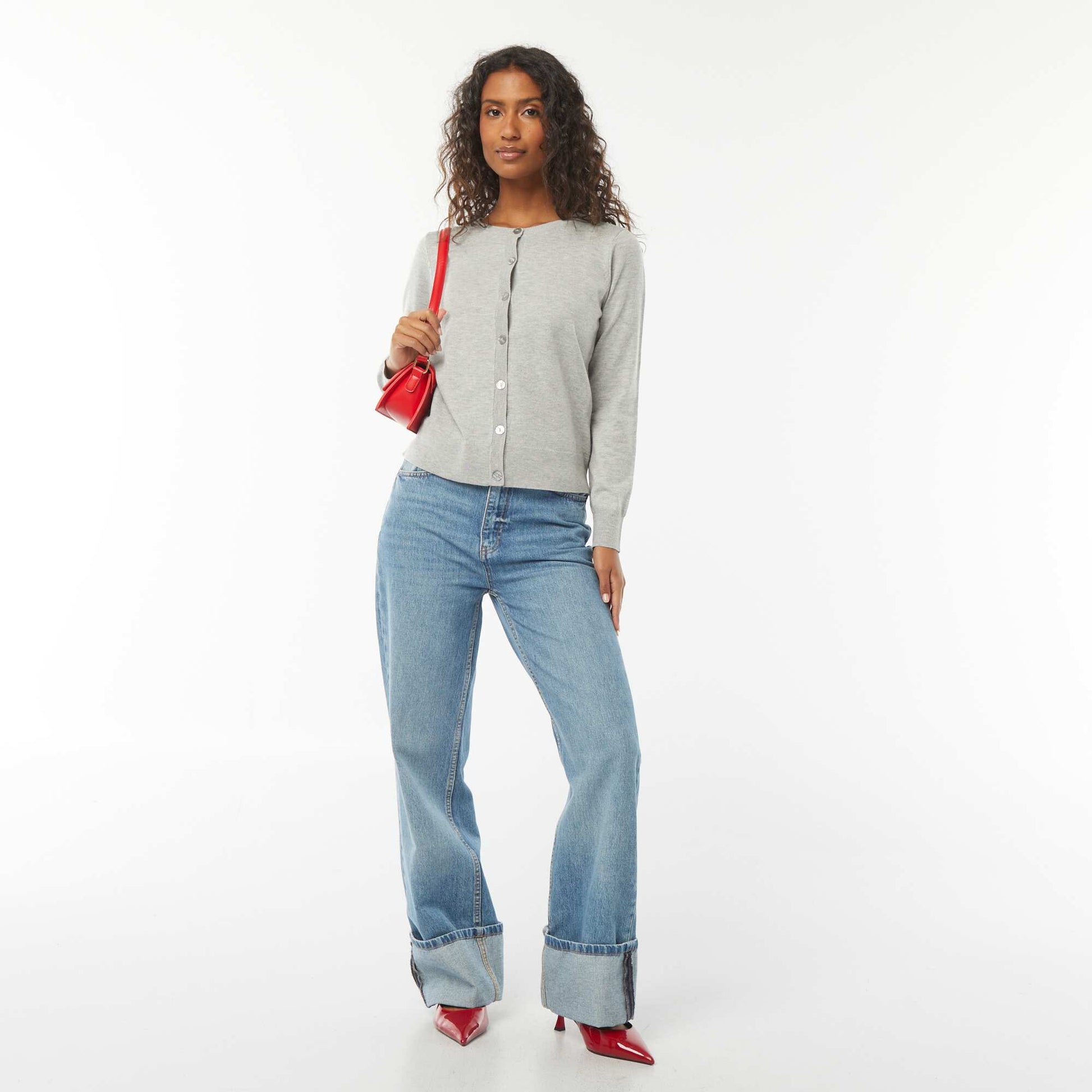 Gilet en maille fine GRIS