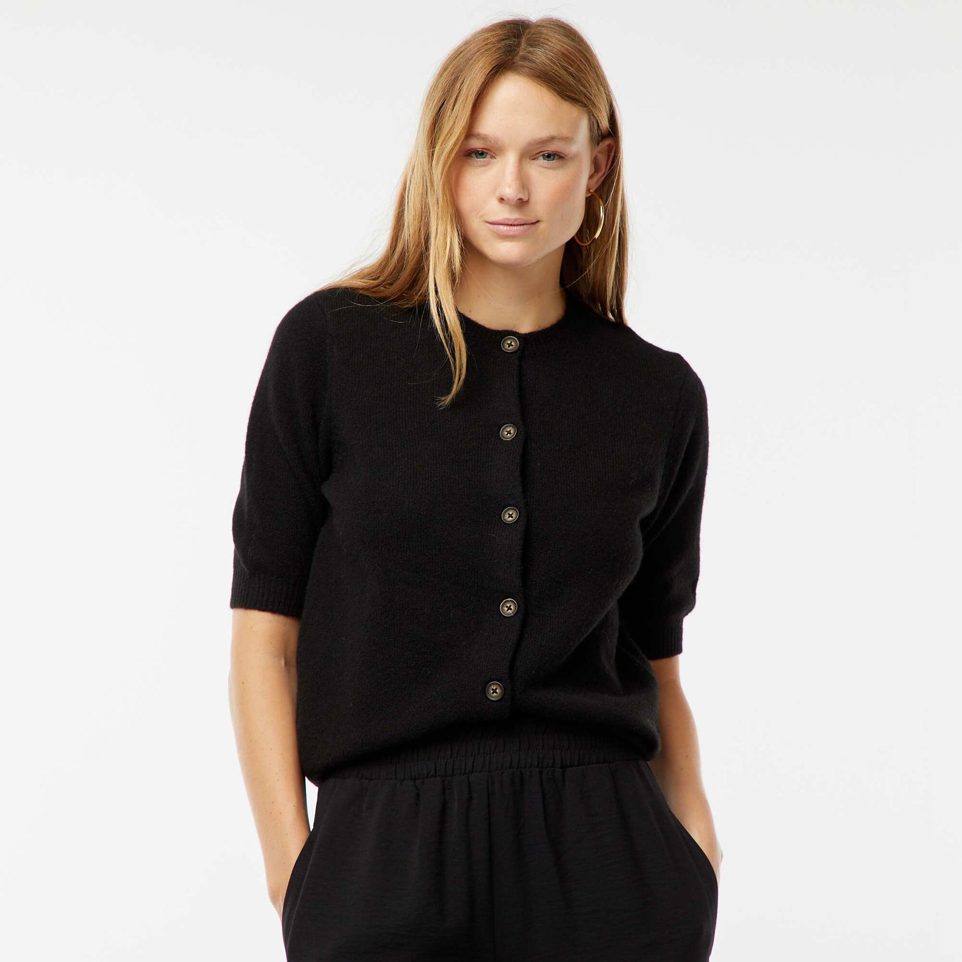 Gilet en laine mélangé NOIR