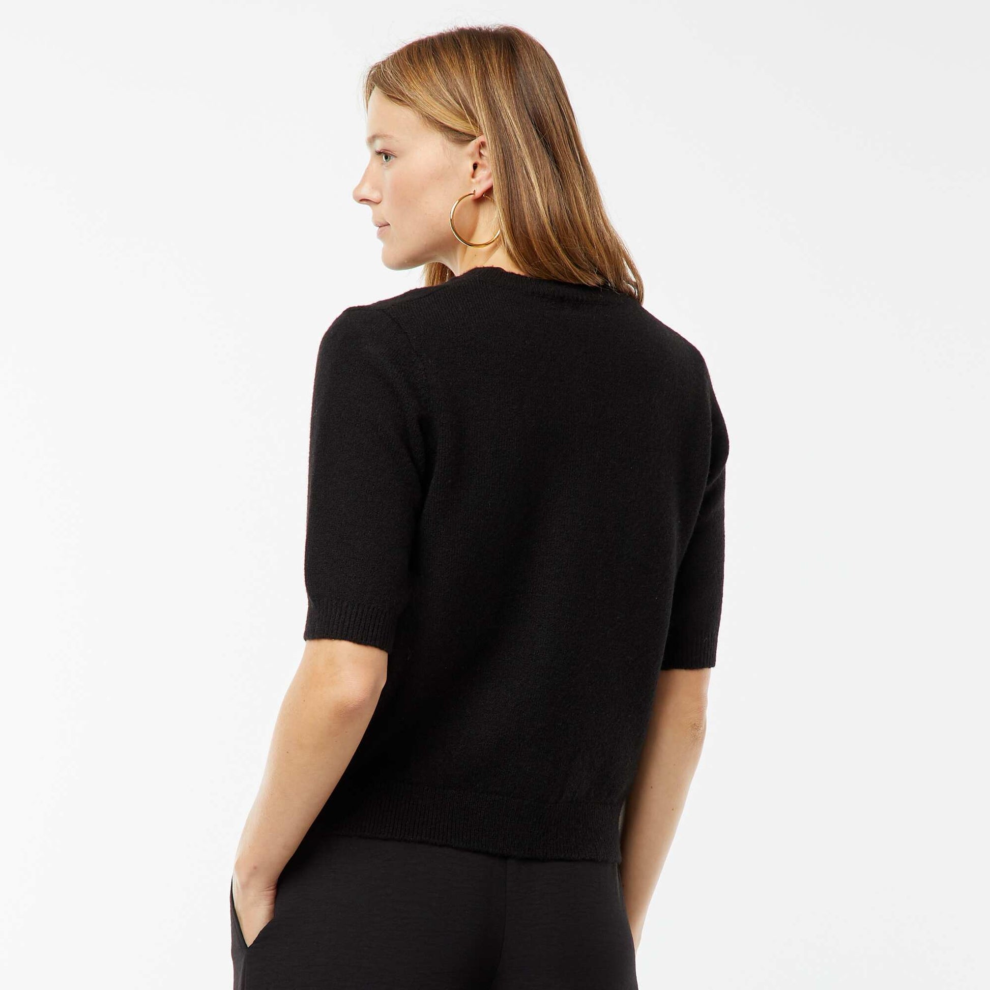 Gilet en laine mélangé NOIR