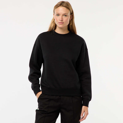 Sweat uni en molleton chaud NOIR