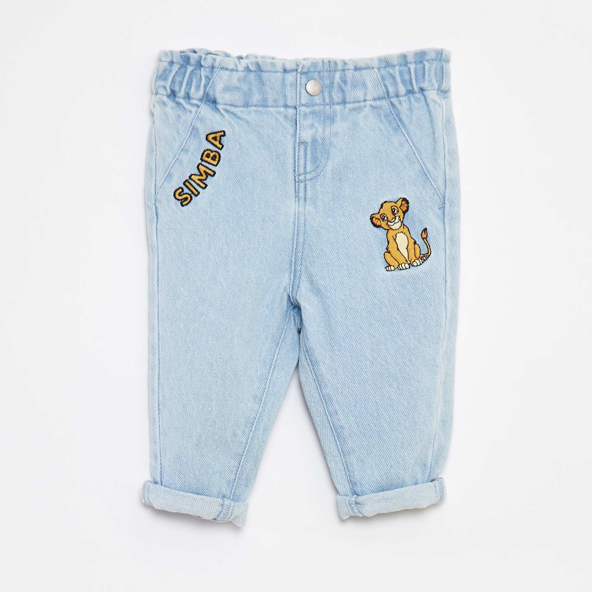 Jean paperbag 'Disney' avec revers à la base BLEU