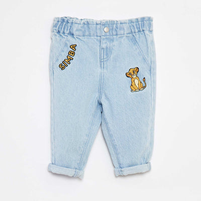 Jean paperbag 'Disney' avec revers à la base BLEU
