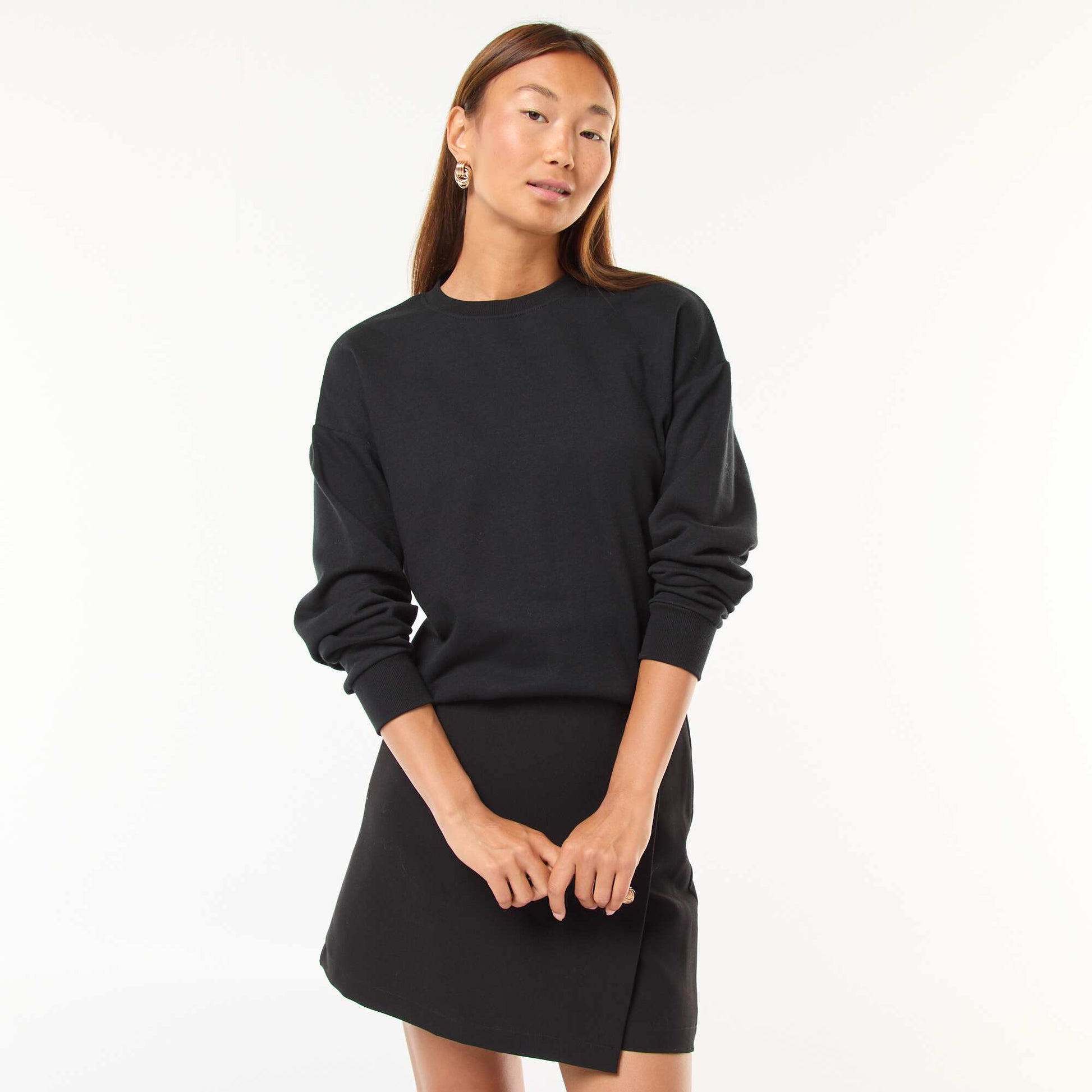 Sweat basique en french terry NOIR