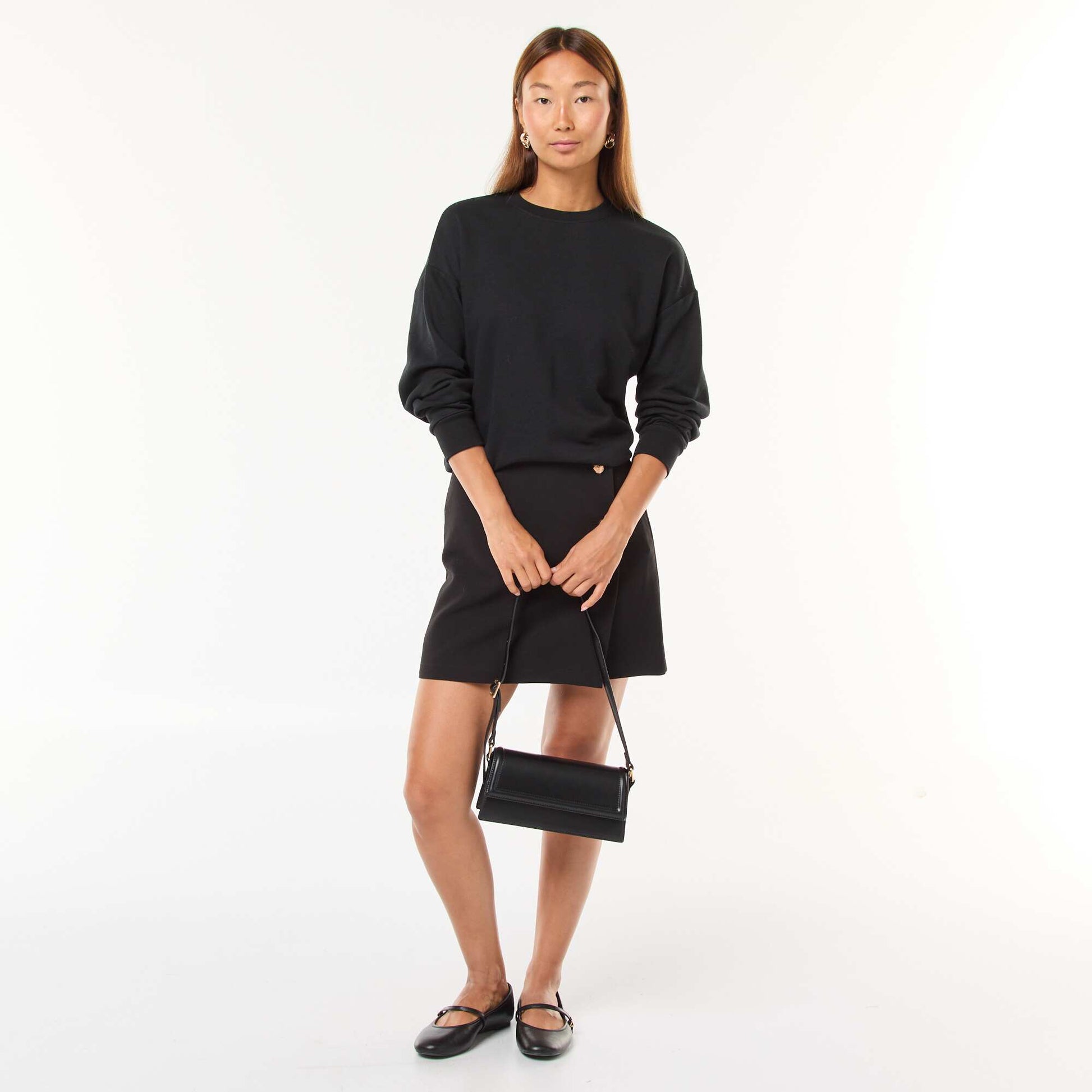 Sweat basique en french terry NOIR