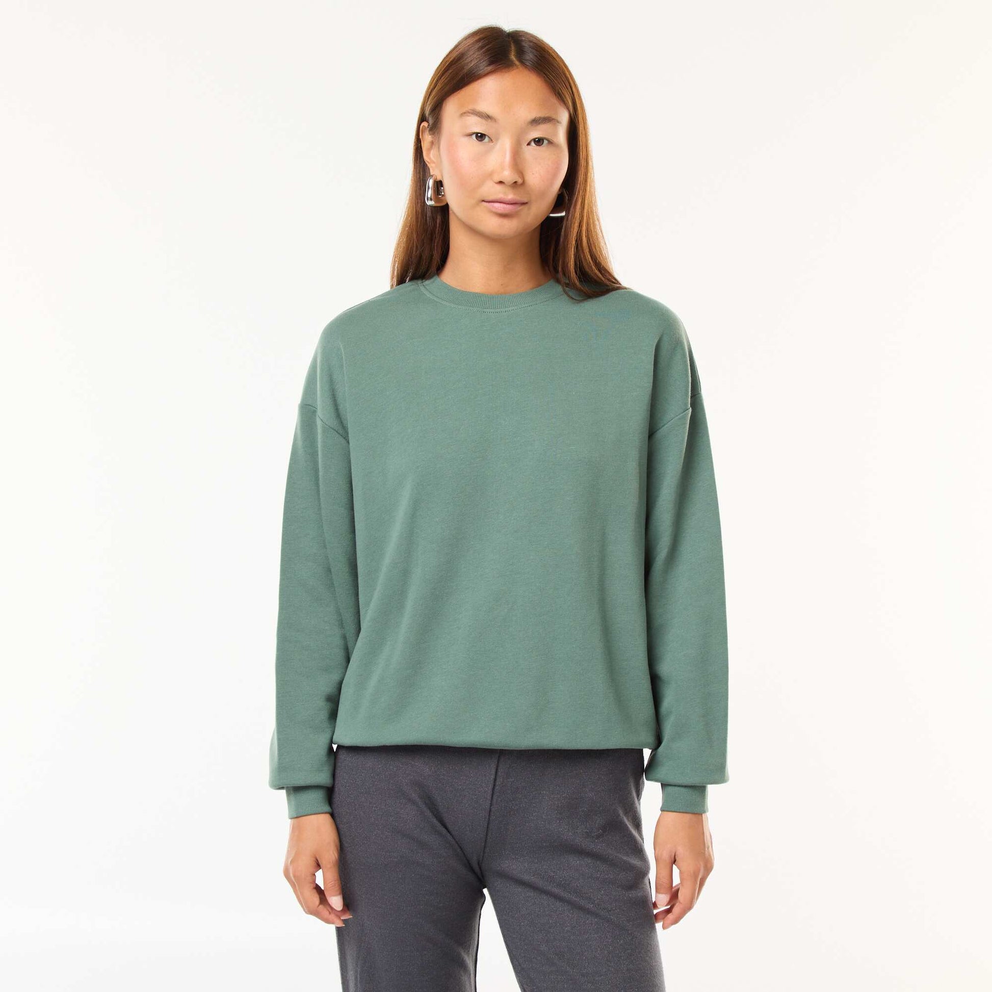 Sweat basique en french terry VERT