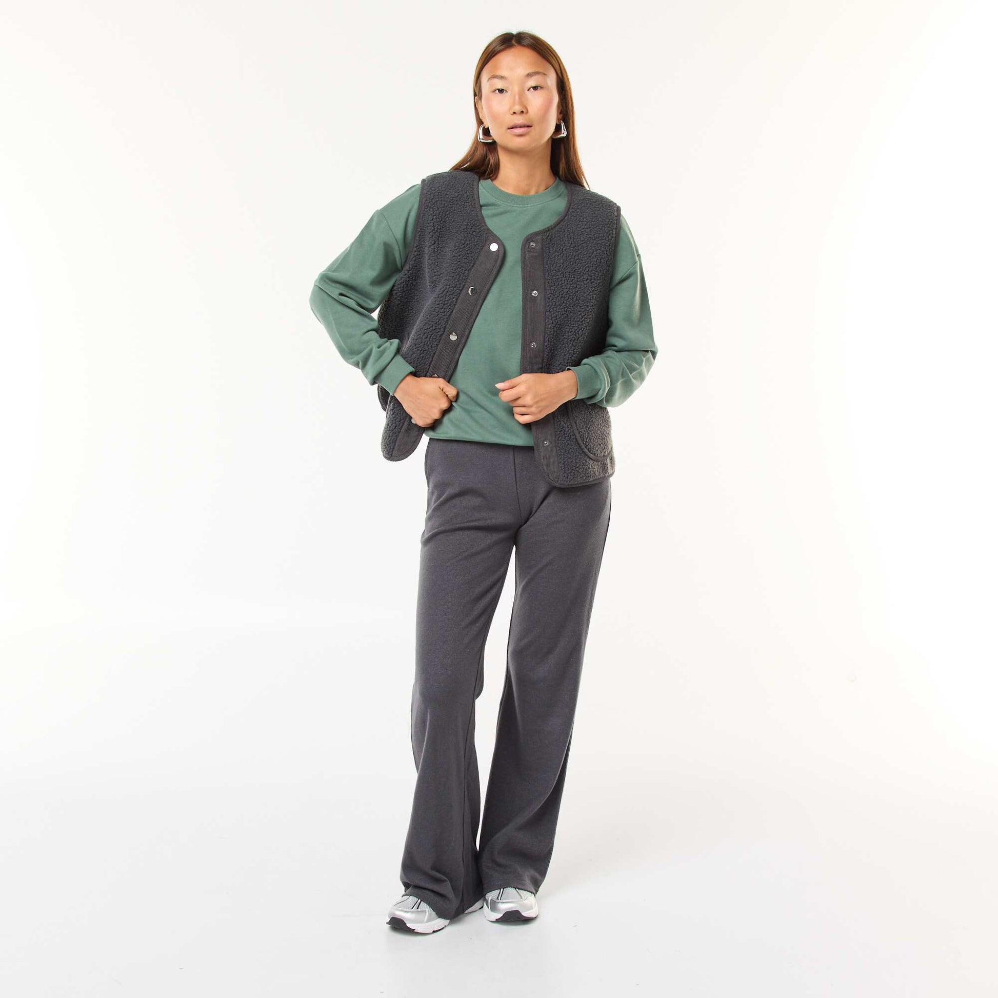Sweat basique en french terry VERT