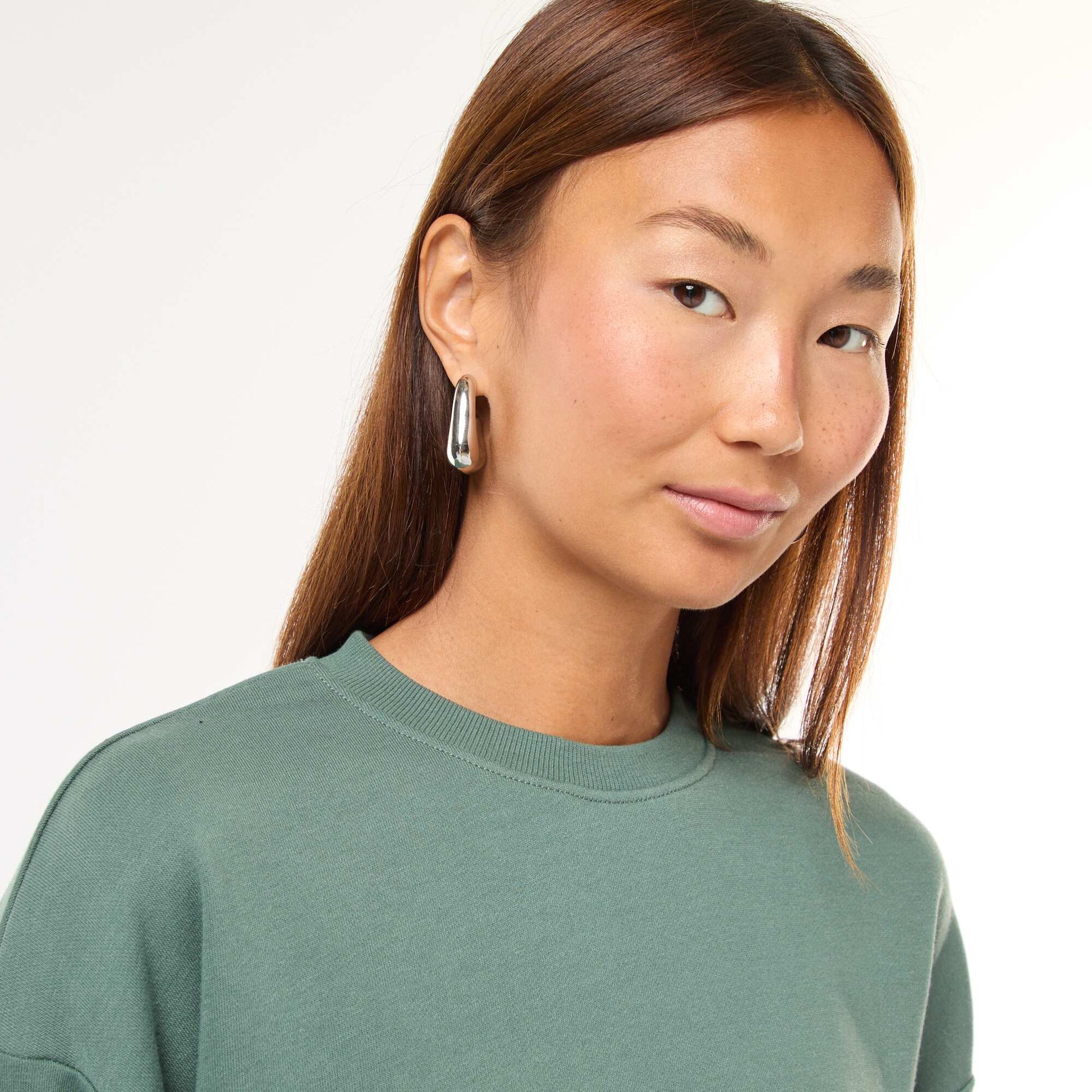 Sweat basique en french terry VERT