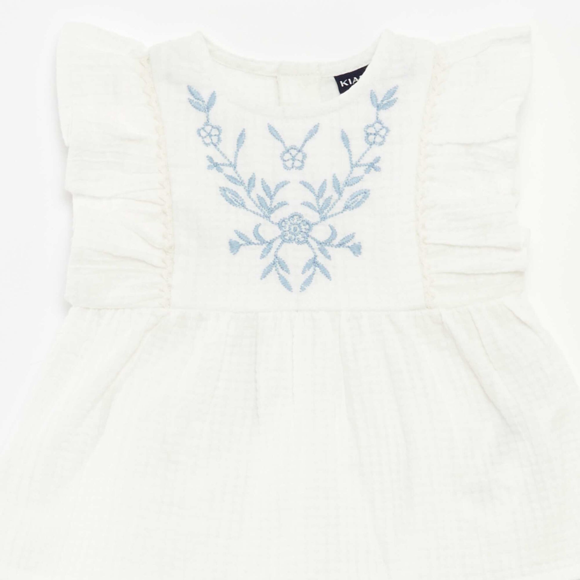 Ensemble blouse brodée + short - 2 pièces BLANC