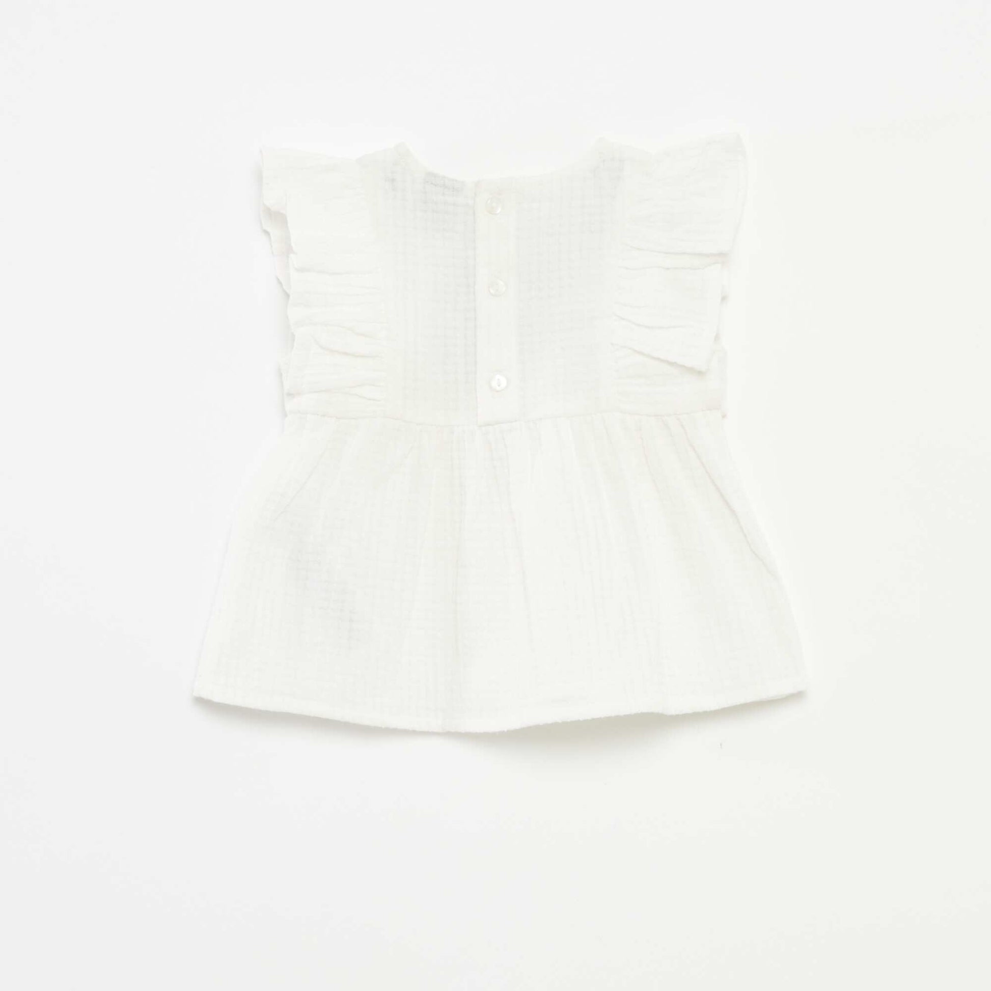 Ensemble blouse brodée + short - 2 pièces BLANC
