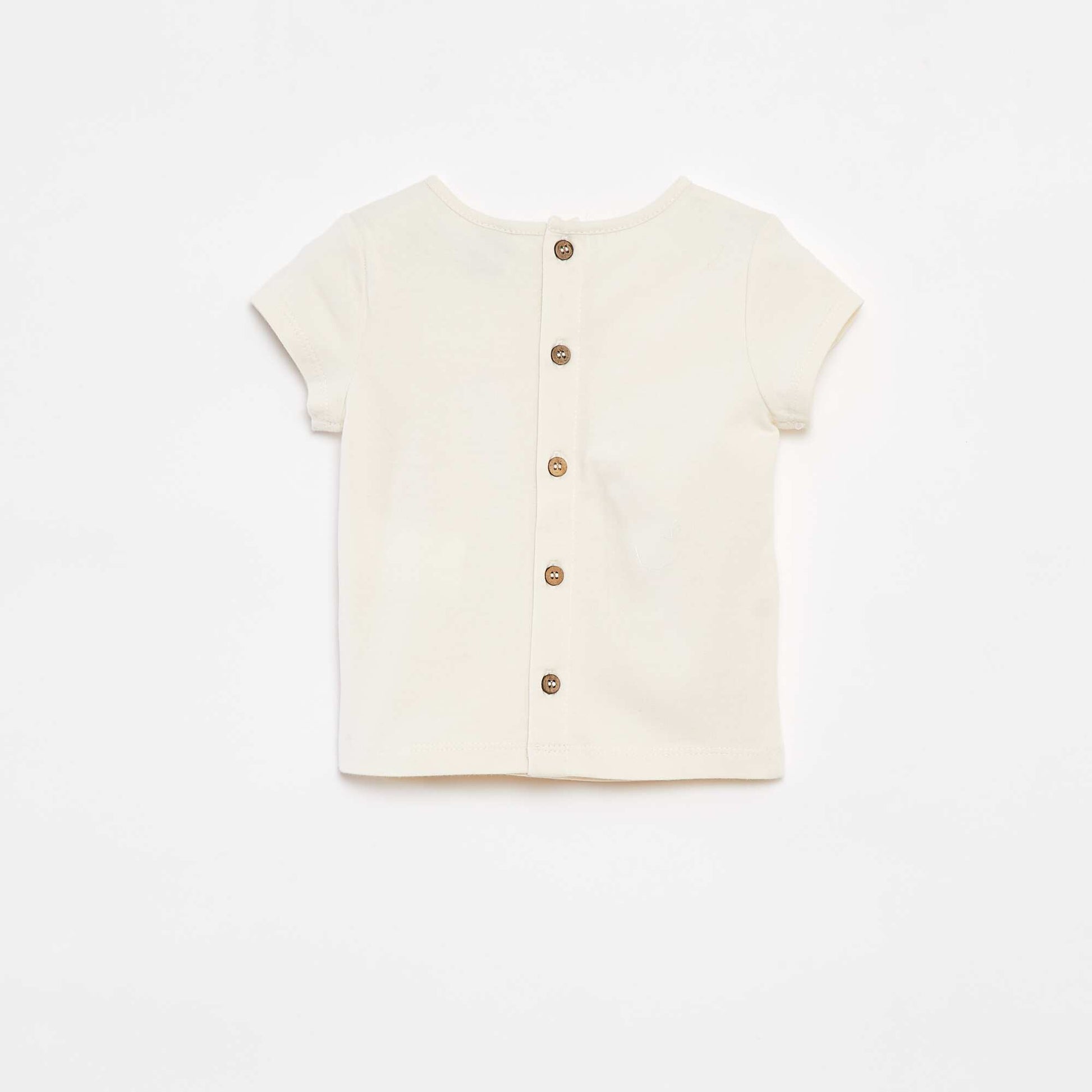 Ensemble barboteuse avec salopette + tee-shirt CRèME