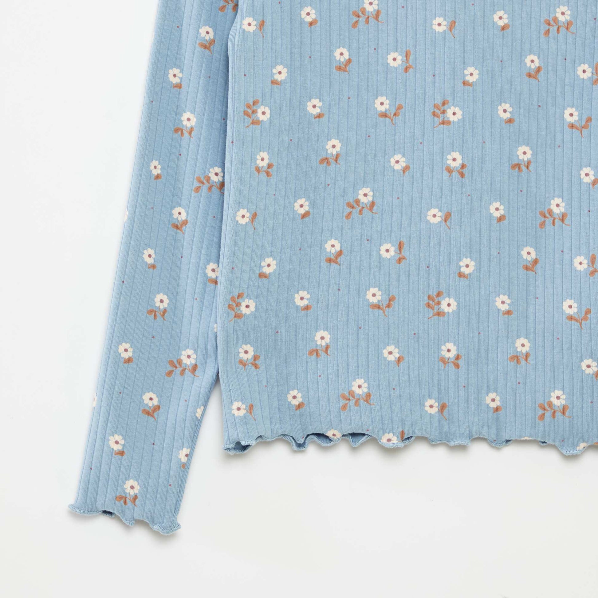 Lot de 2 t-shirts côtelés BLEU