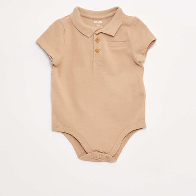 Body polo à manches courtes BEIGE