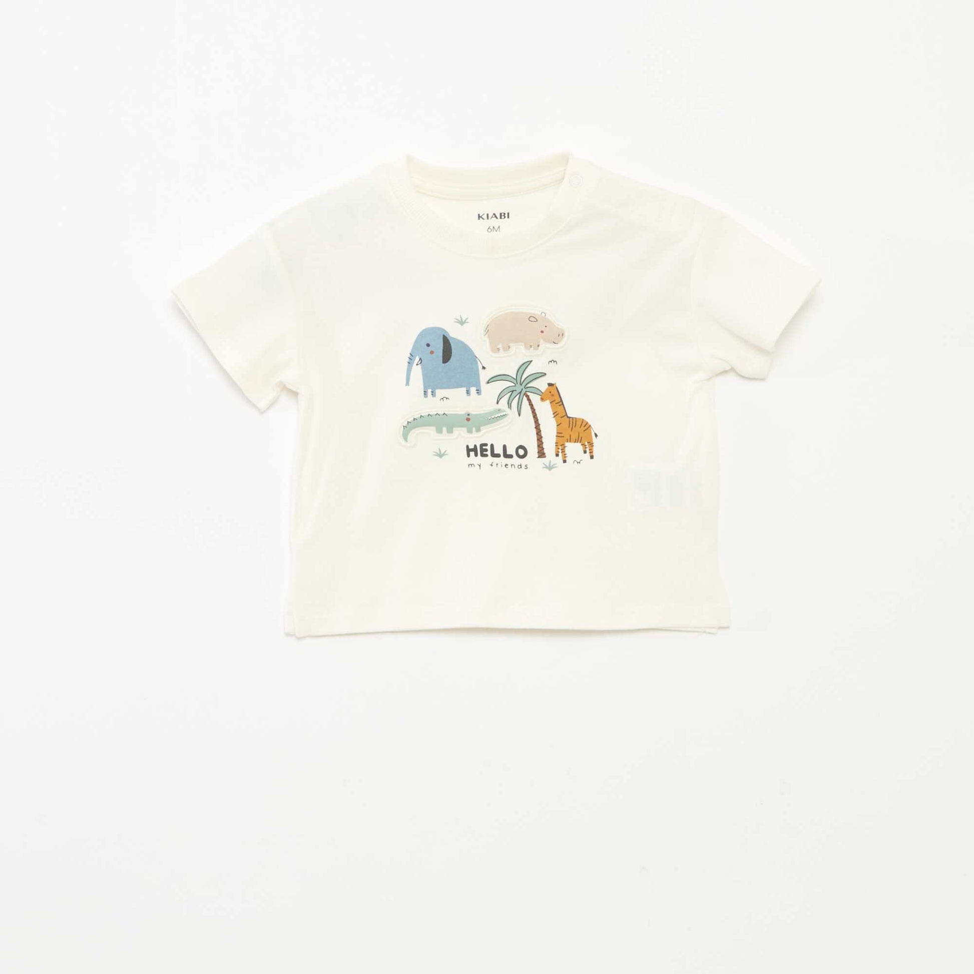 T-shirt imprimé en relief BLANC