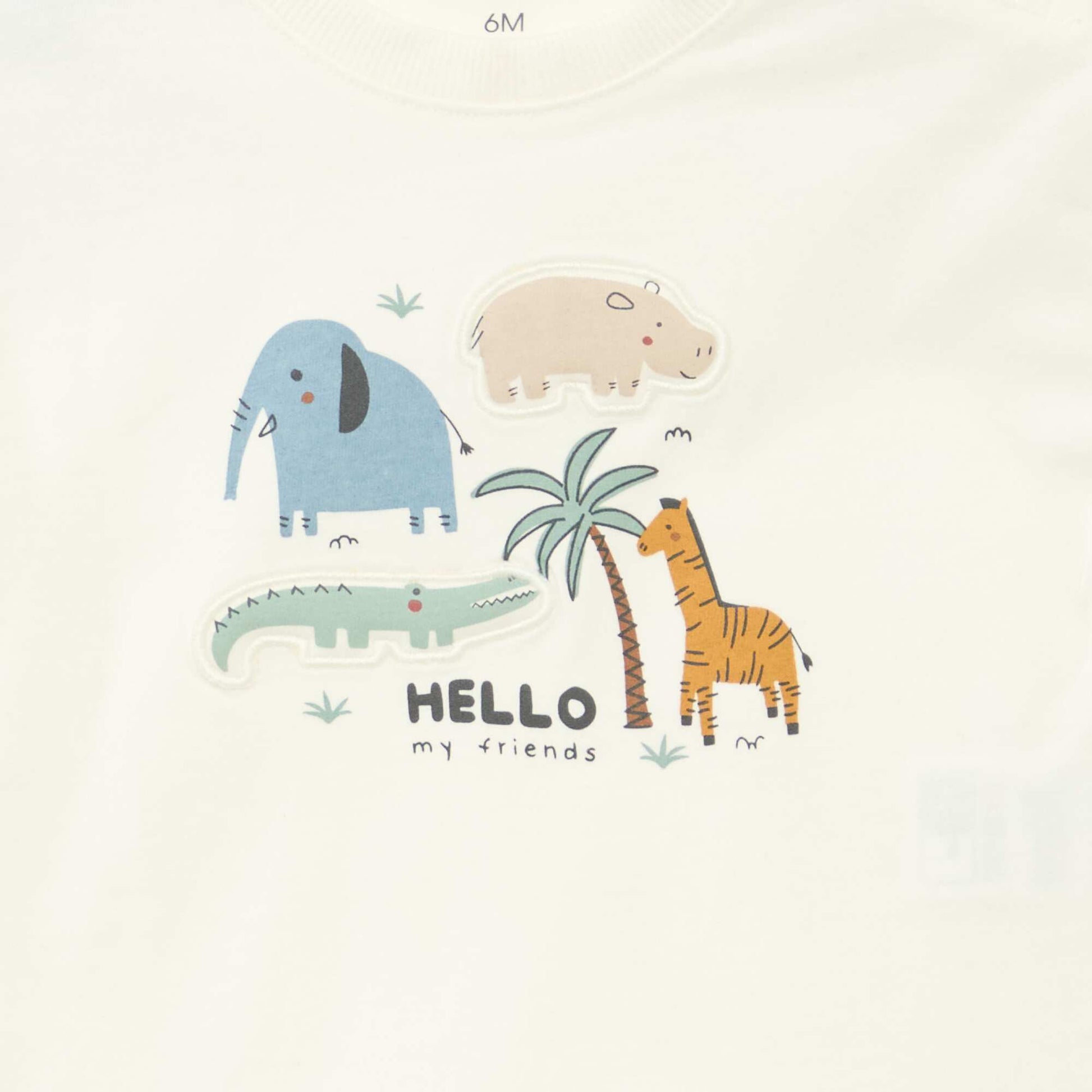 T-shirt imprimé en relief BLANC