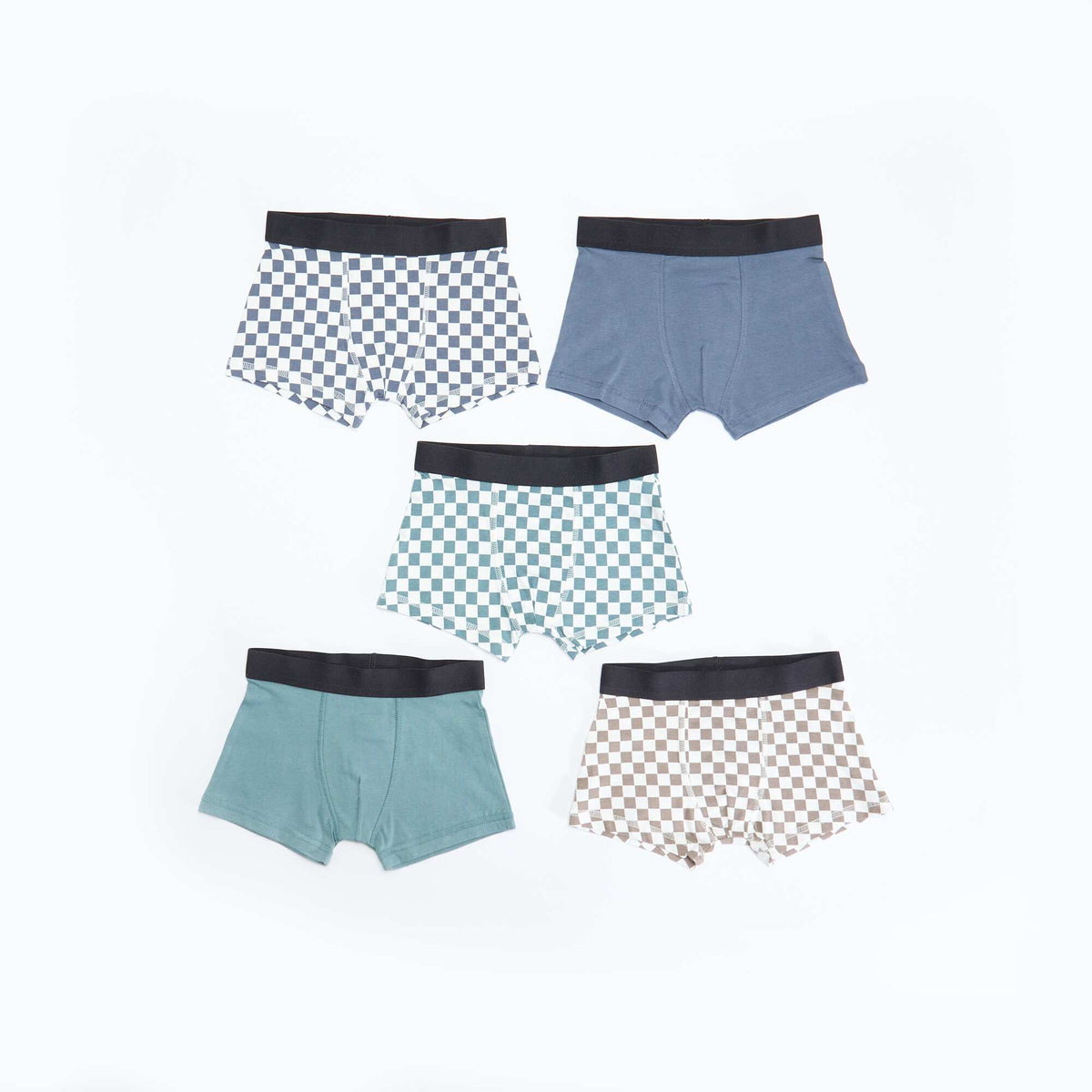 Lot de 5 boxers unis ou imprimés GRIS
