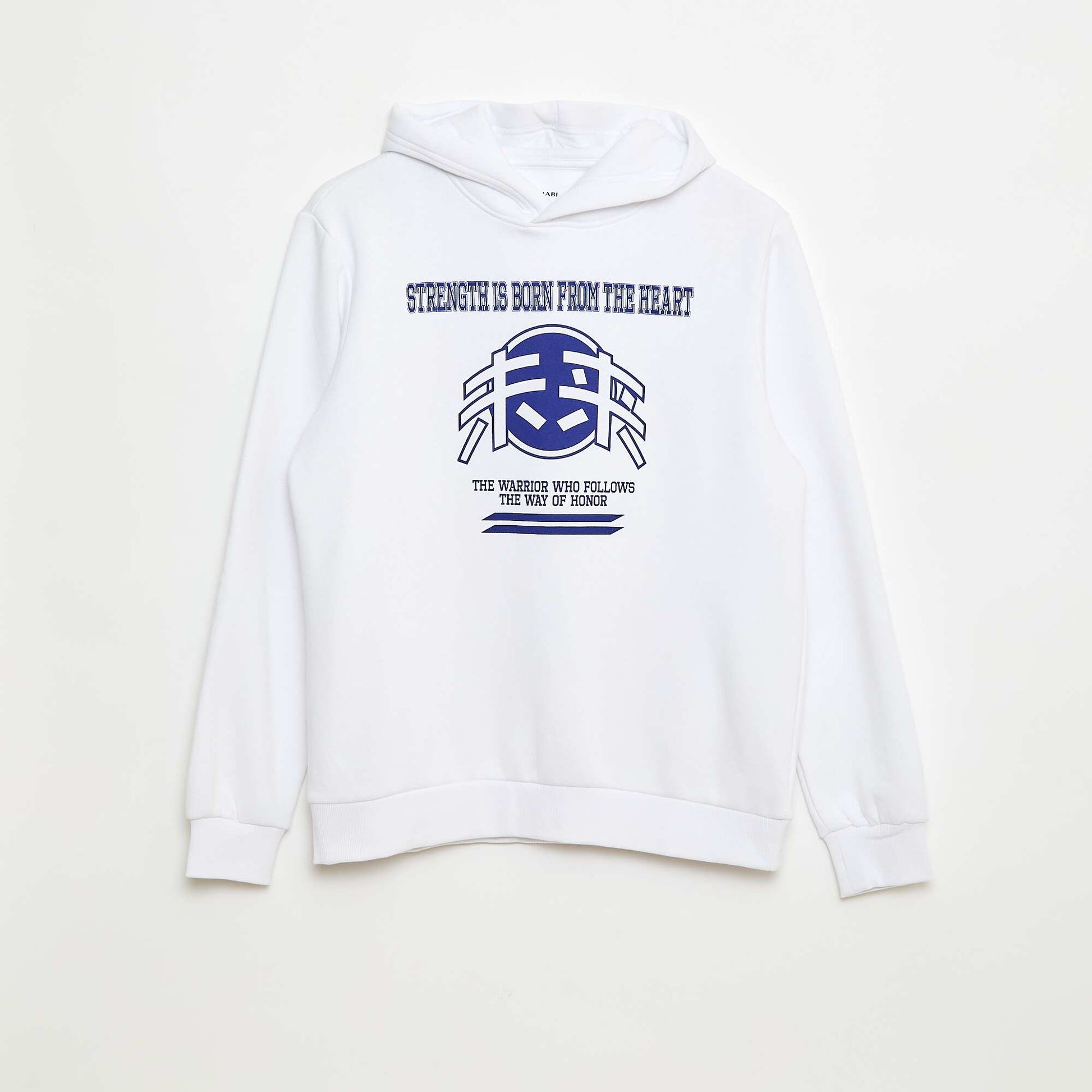 Sweat imprimé fantaisie en coton uni BLANC