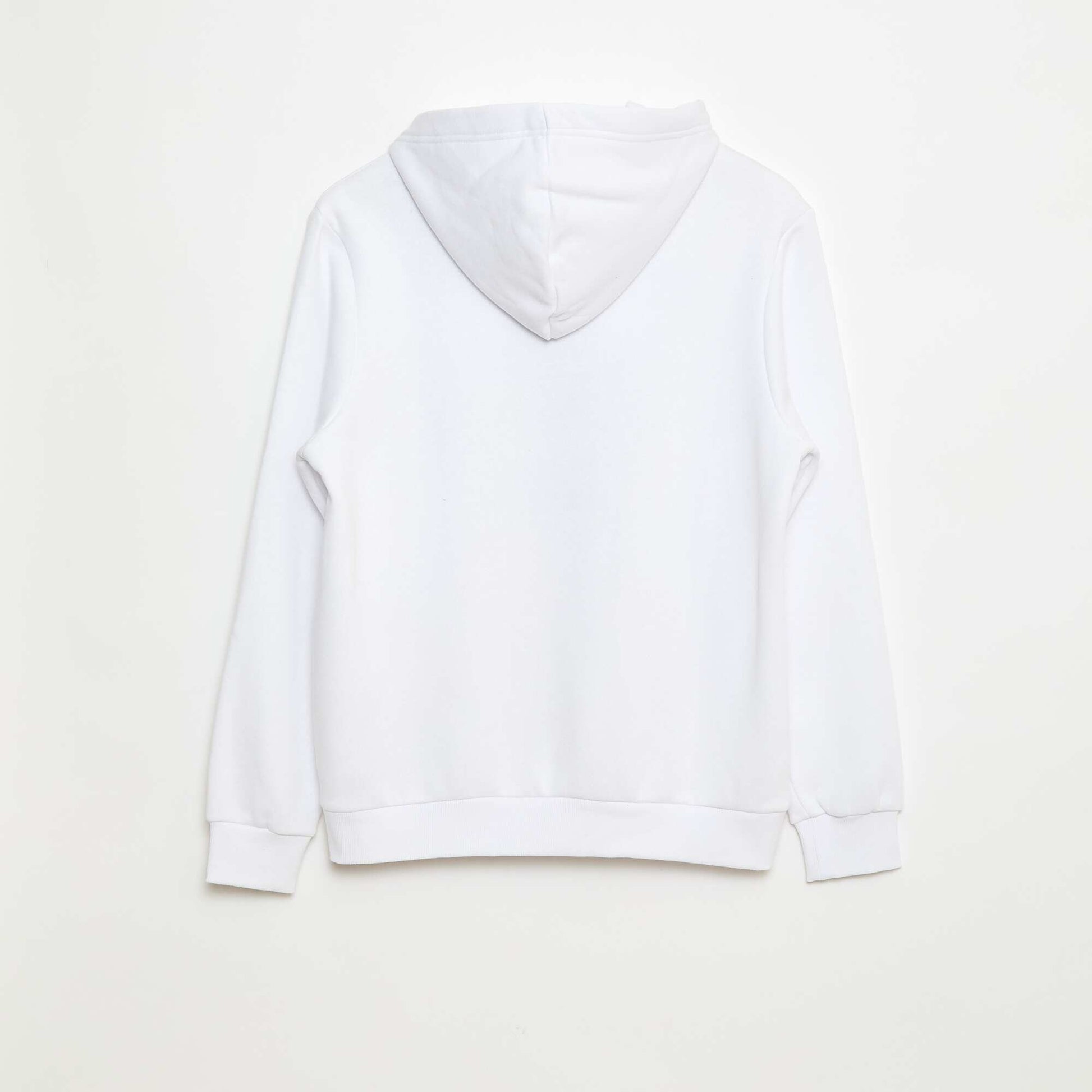 Sweat imprimé fantaisie en coton uni BLANC