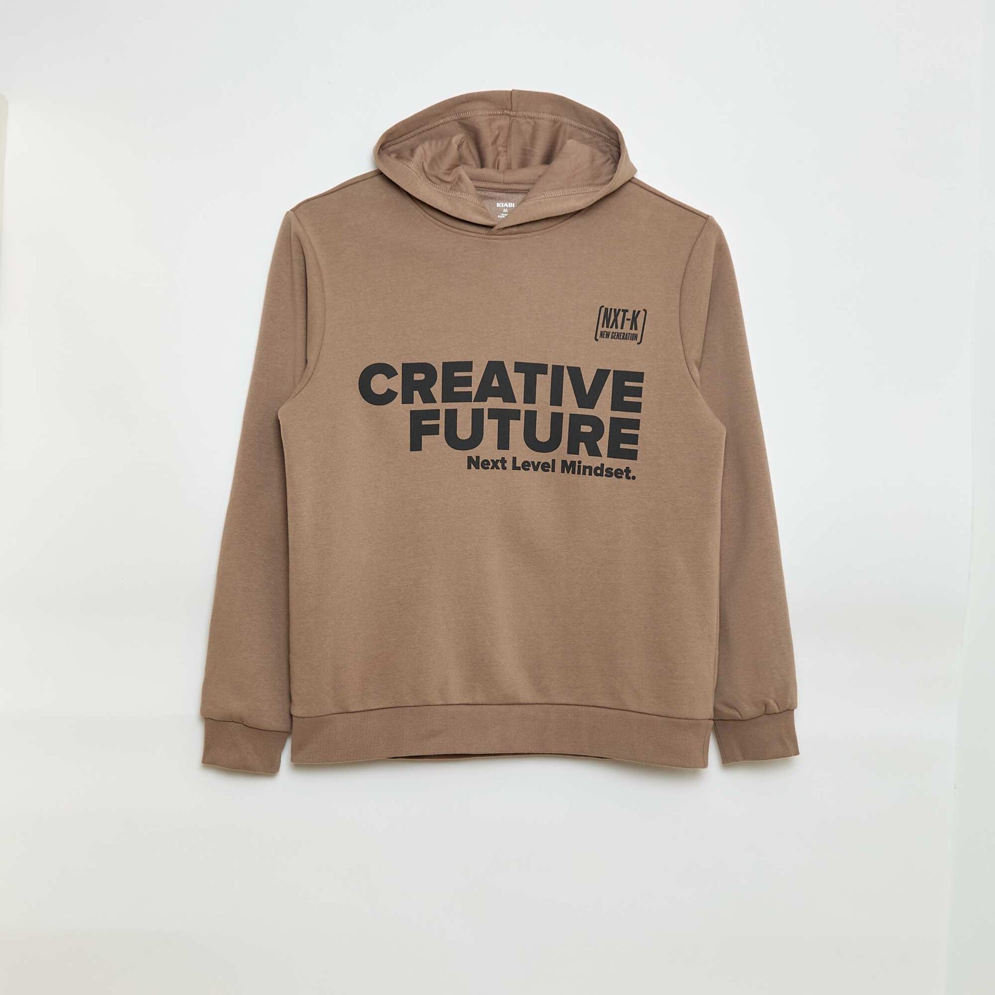 Sweat imprimé fantaisie en coton uni BEIGE