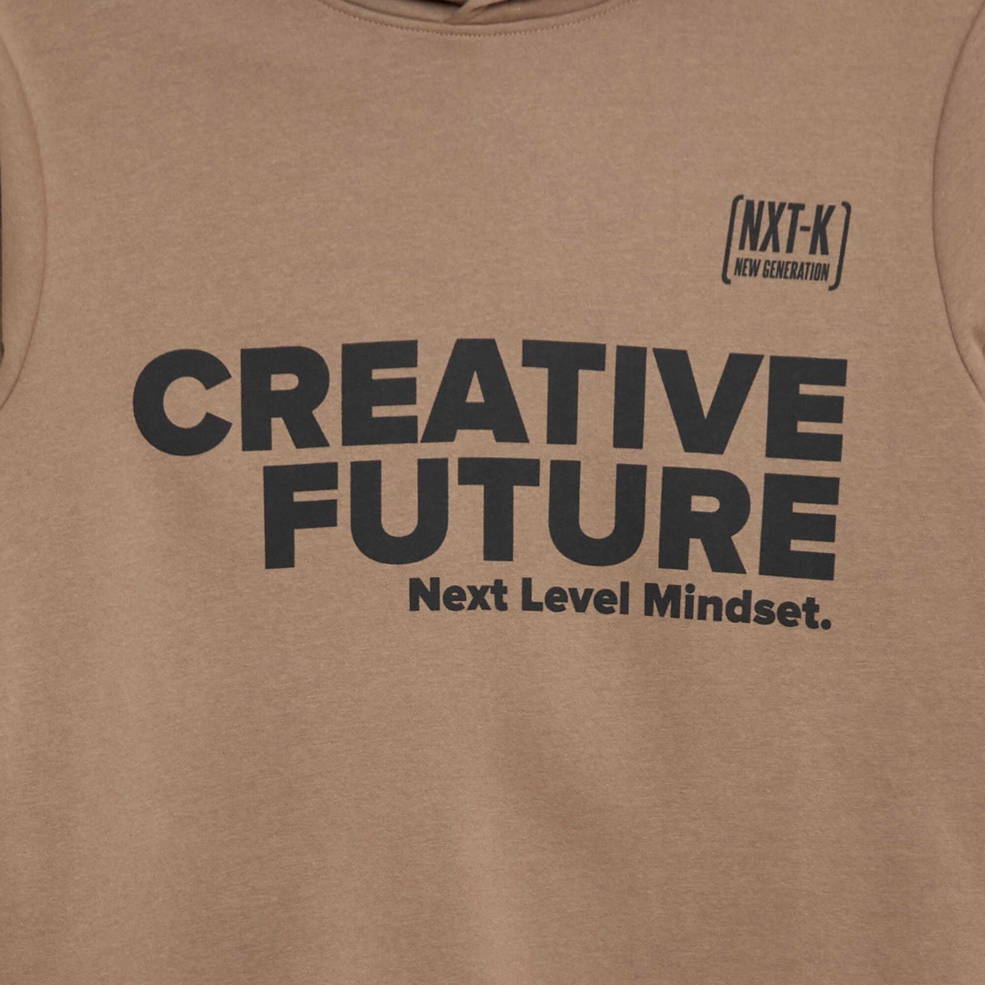 Sweat imprimé fantaisie en coton uni BEIGE