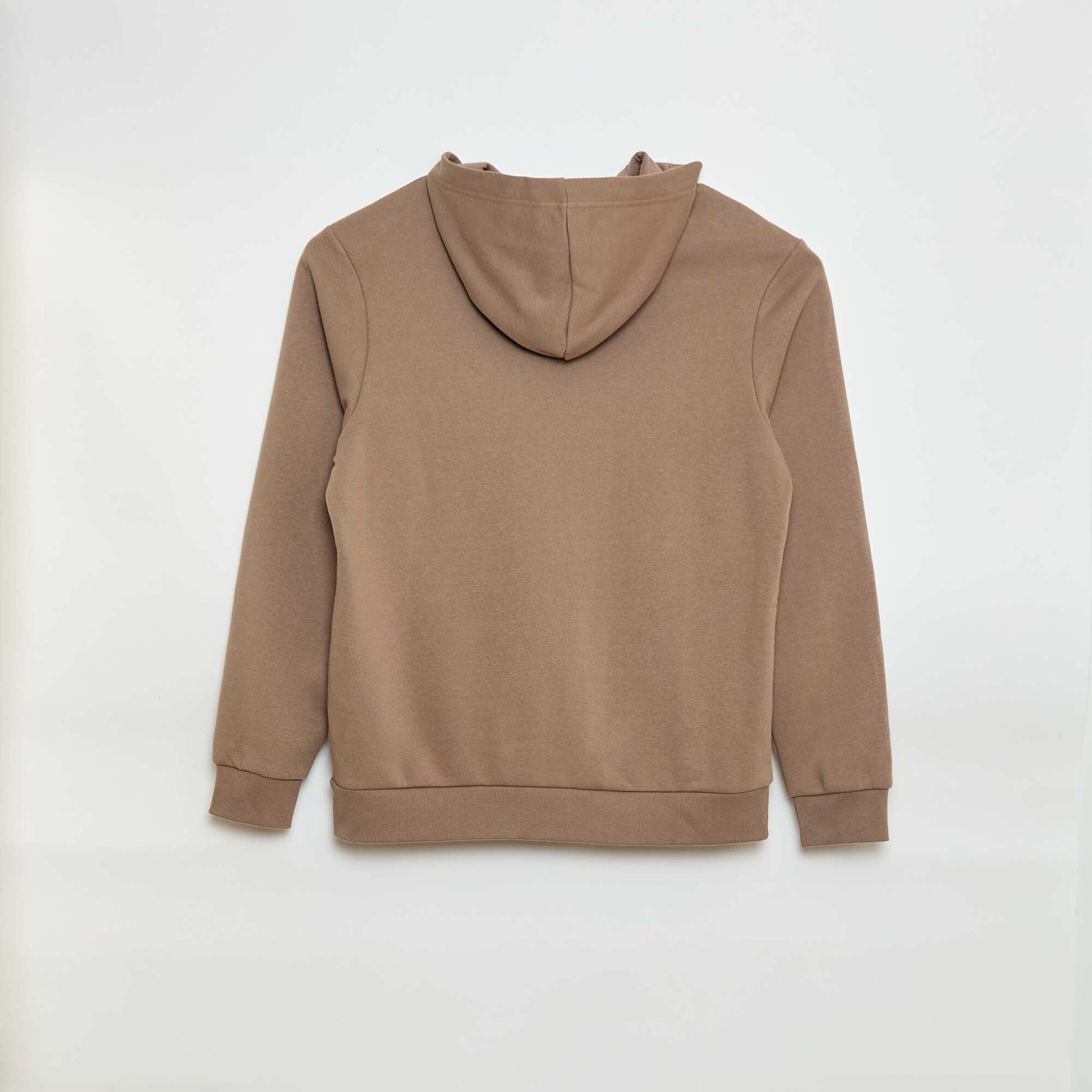 Sweat imprimé fantaisie en coton uni BEIGE