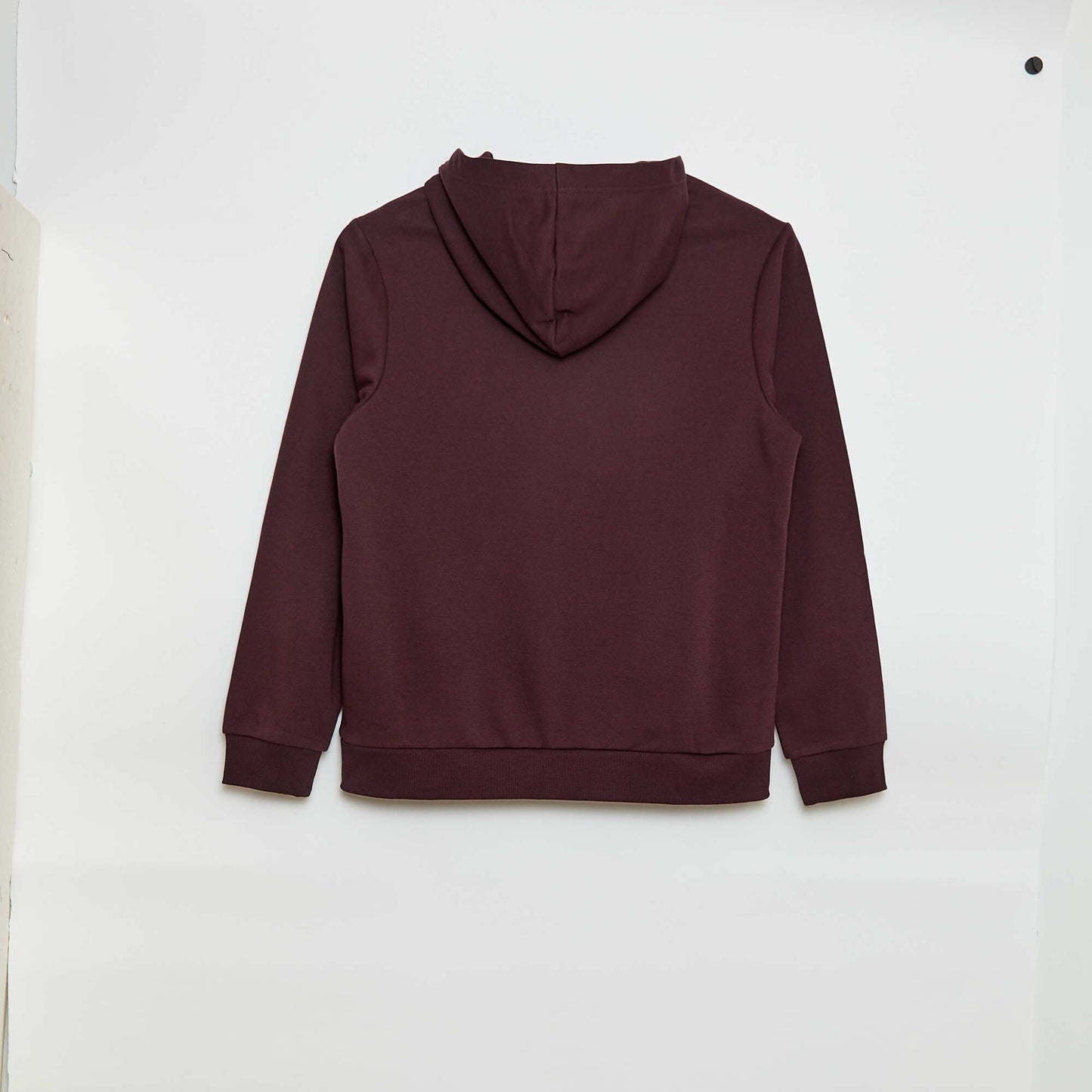 Sweat imprimé fantaisie en coton uni BORDEAUX