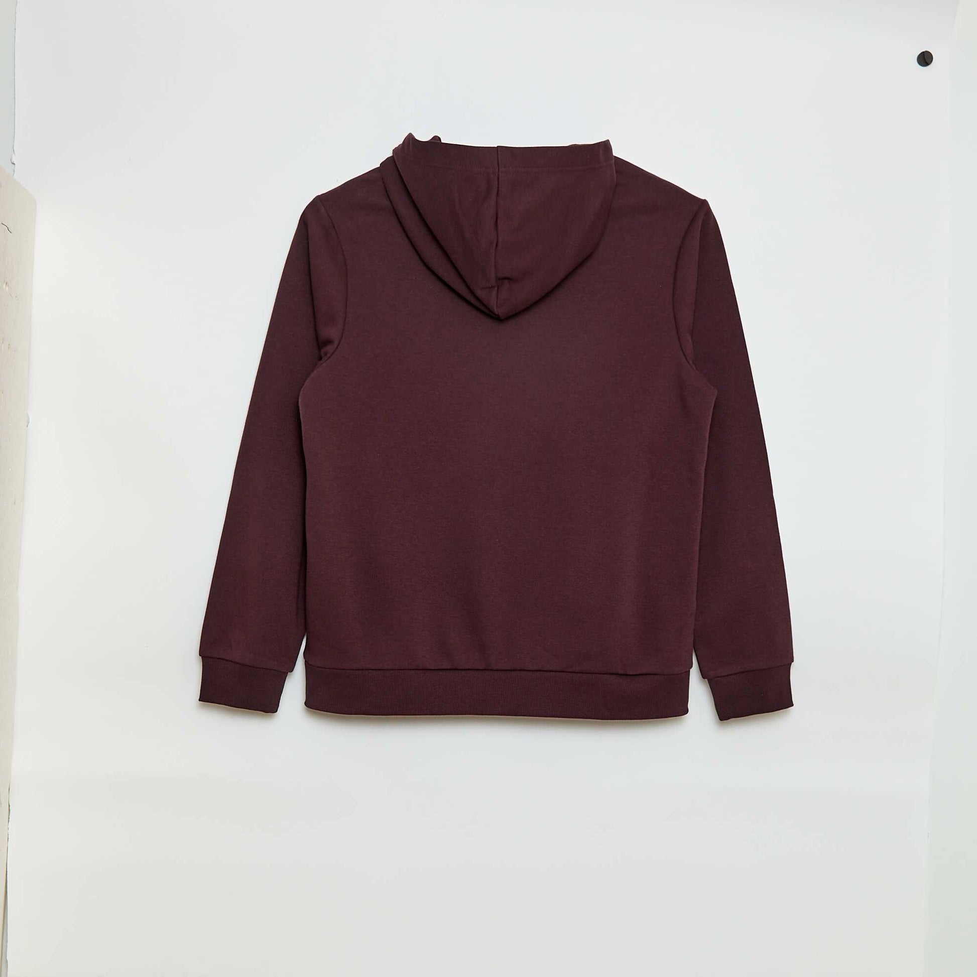 Sweat imprimé fantaisie en coton uni BORDEAUX