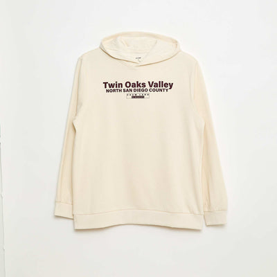 Sweat imprimé fantaisie en coton uni BLANC
