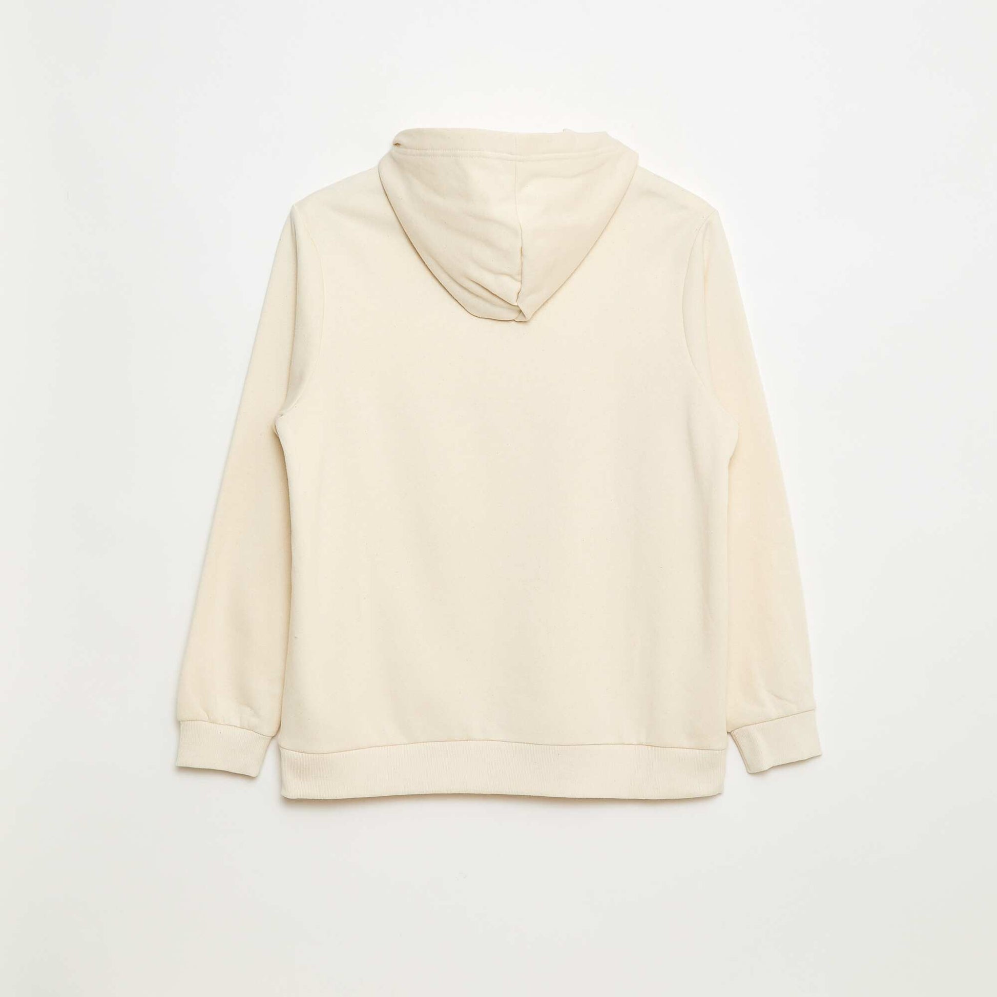 Sweat imprimé fantaisie en coton uni BLANC