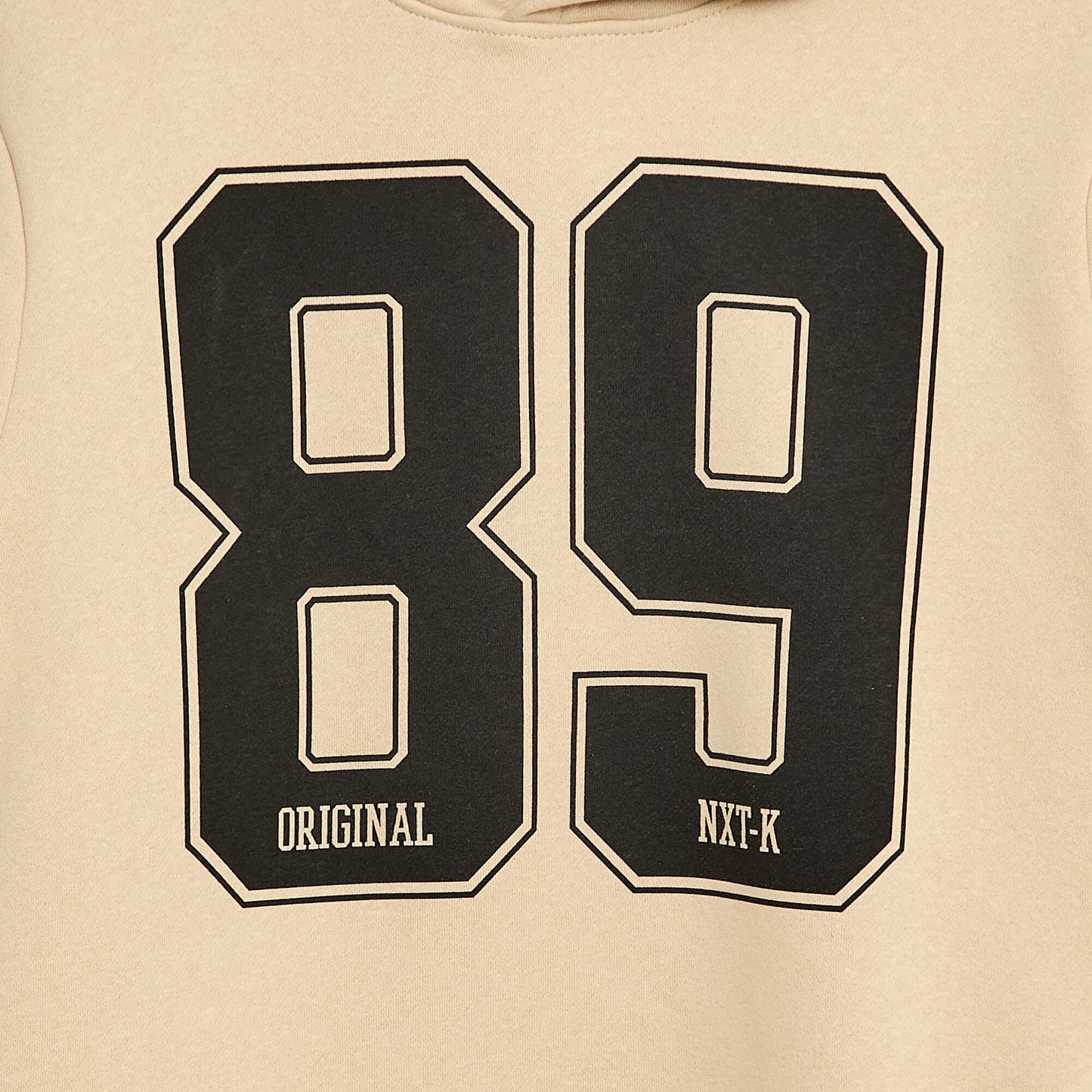 Sweat imprimé fantaisie en coton uni BEIGE