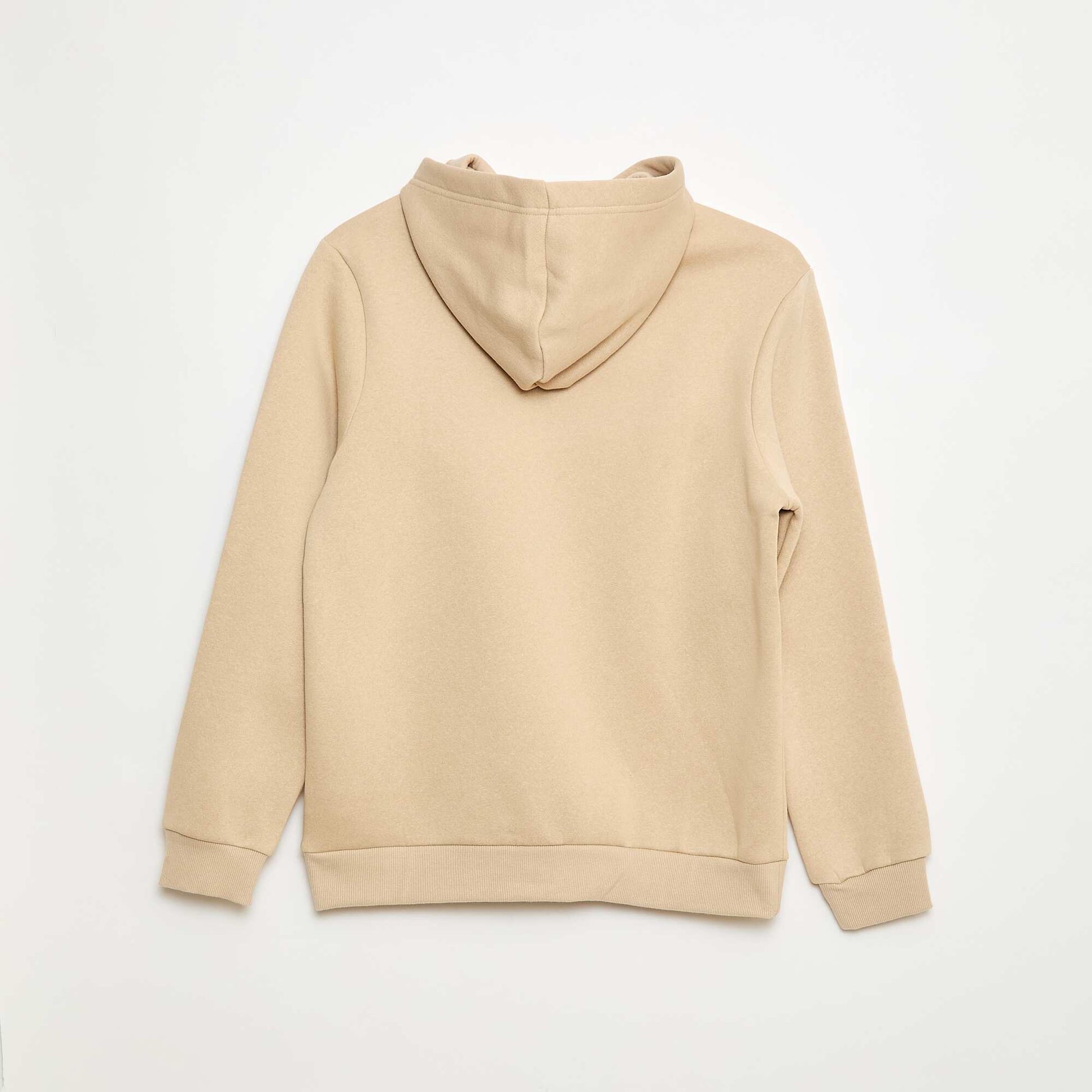 Sweat imprimé fantaisie en coton uni BEIGE