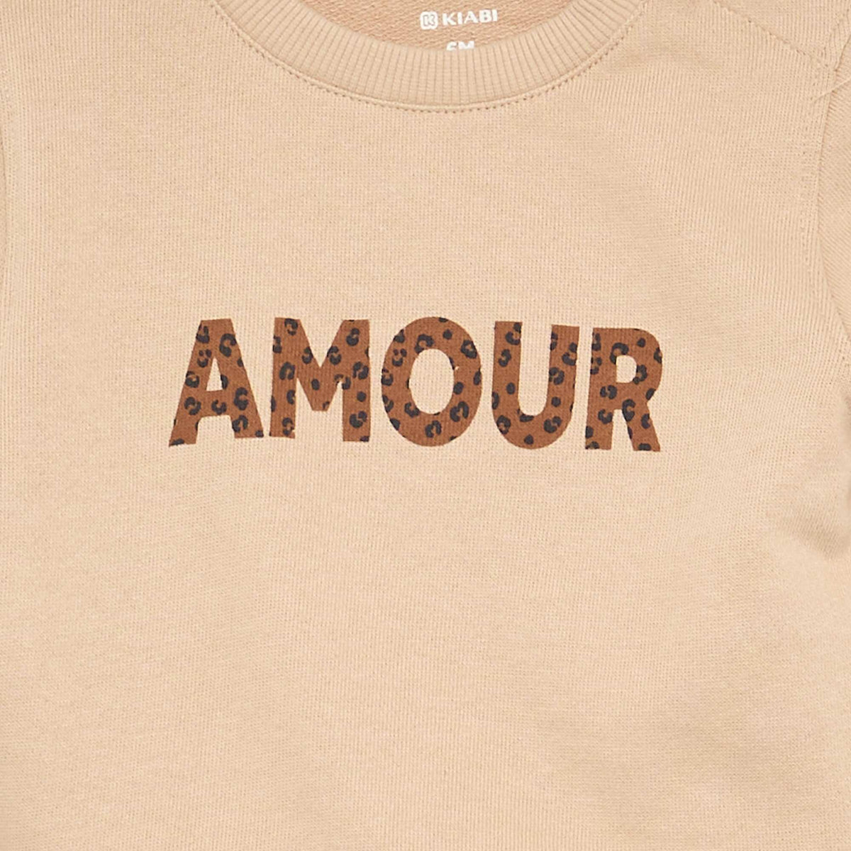 Sweat à manches longues avec imprimé BEIGE