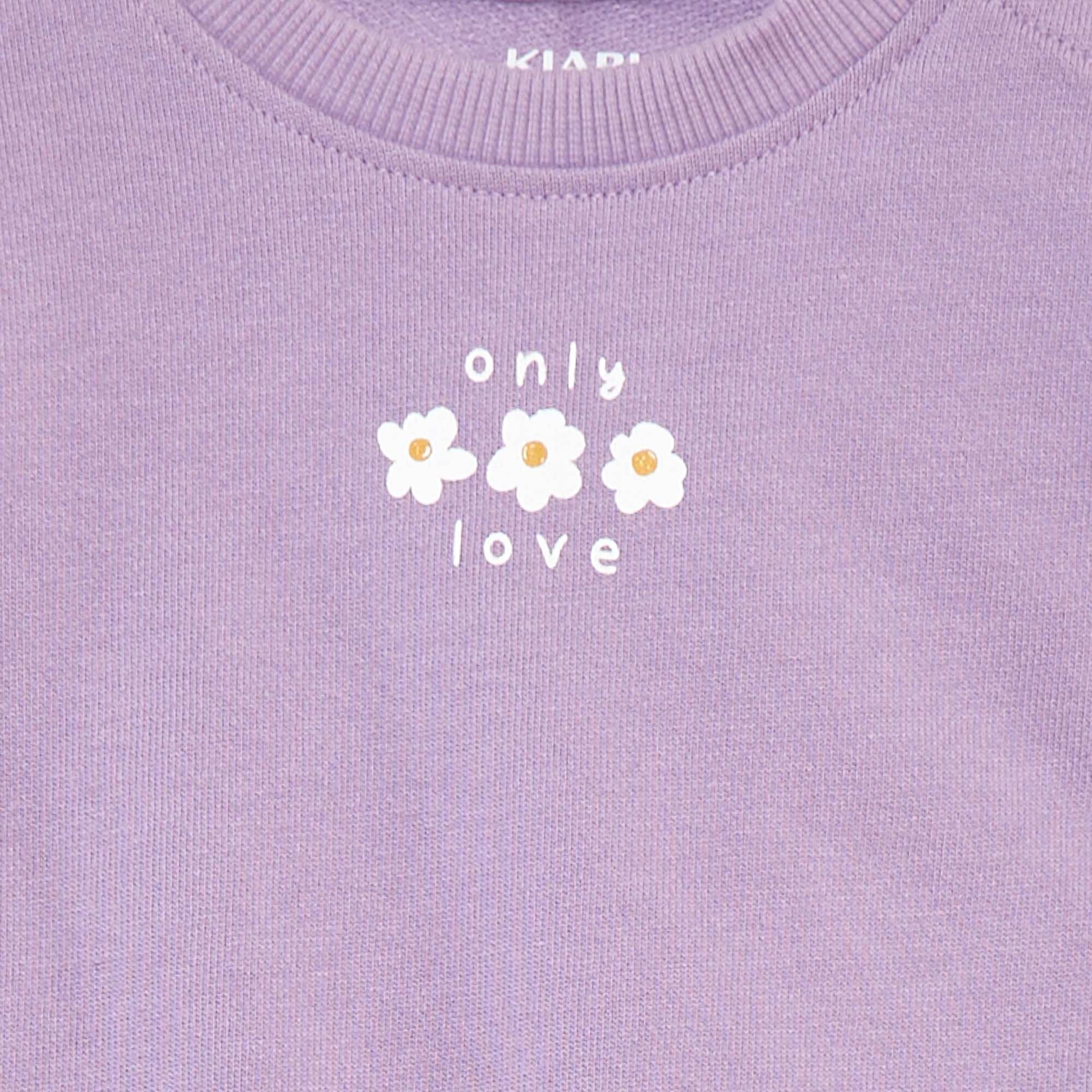 Sweat à manches longues avec imprimé VIOLET