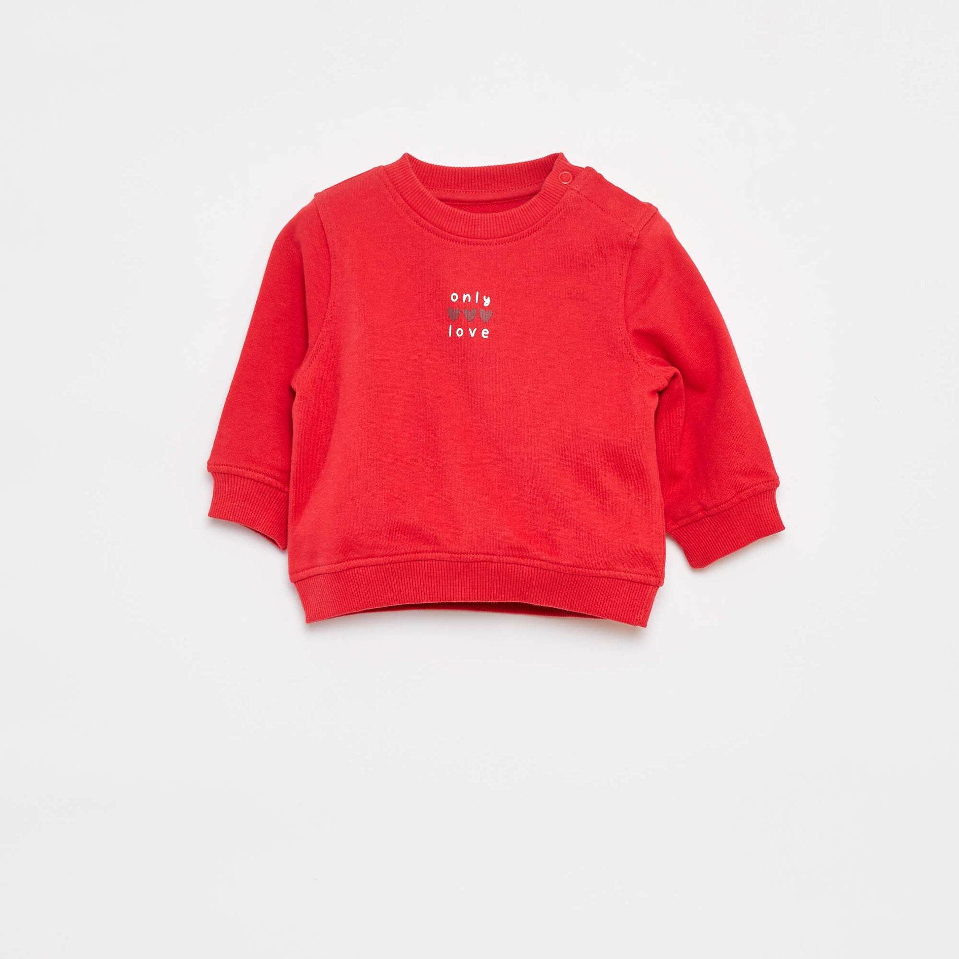 Sweat à manches longues avec imprimé ROUGE