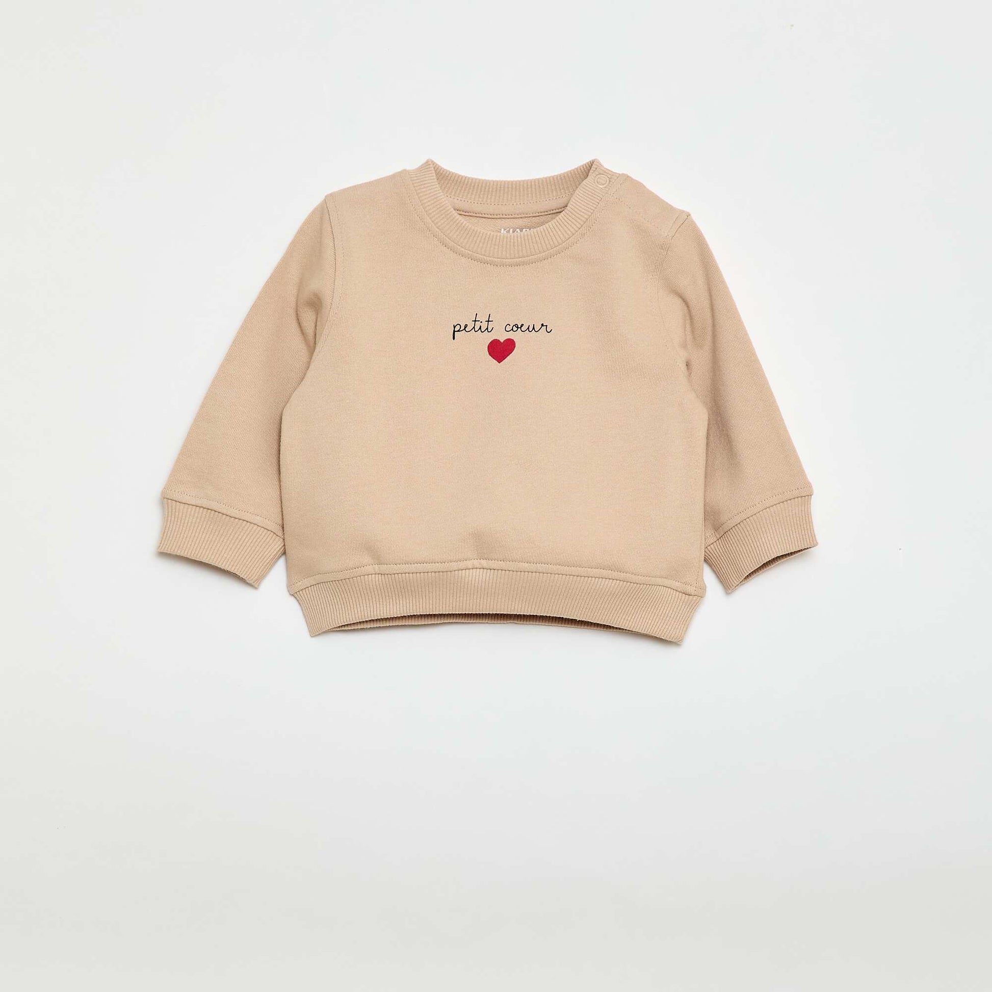 Sweat à manches longues avec imprimé BEIGE