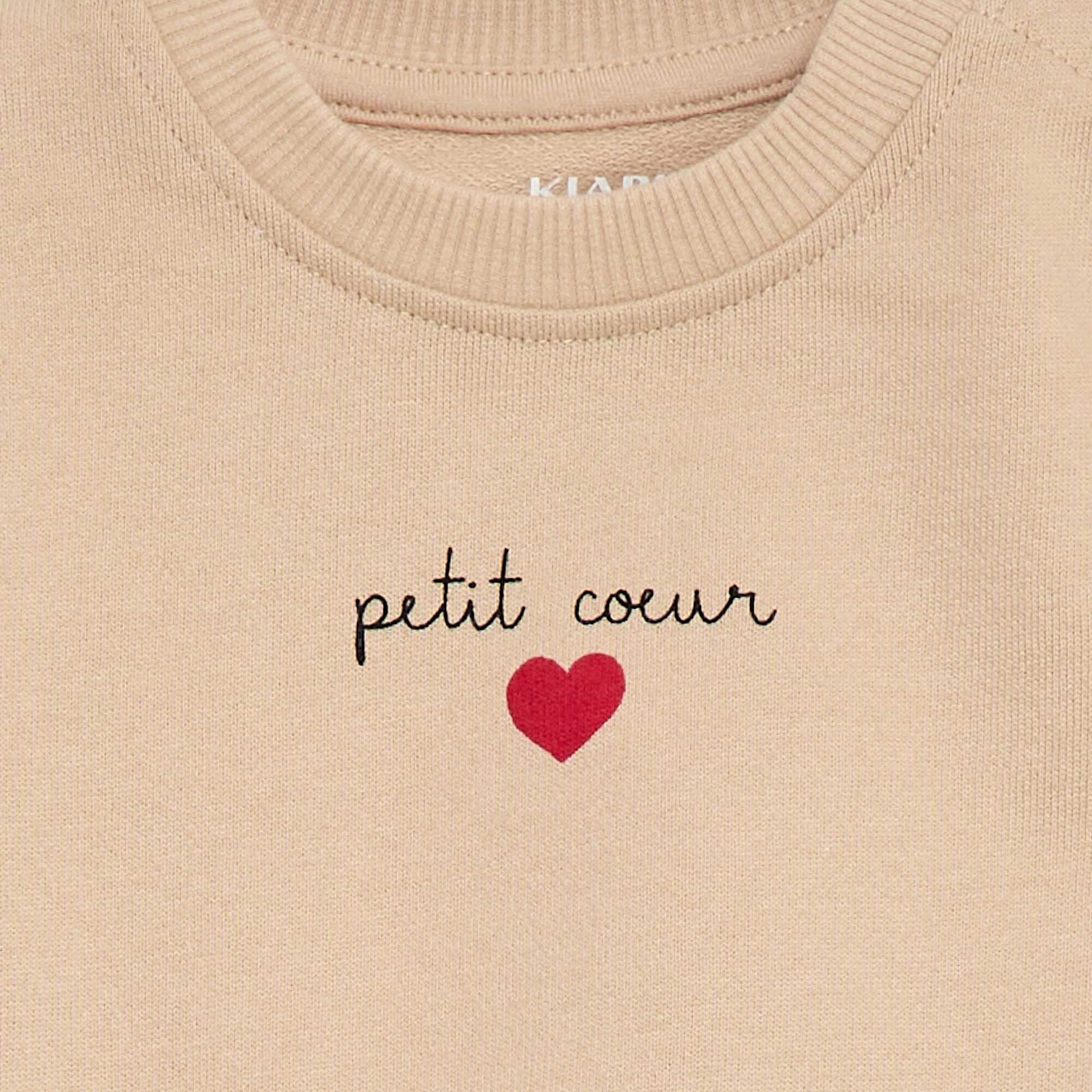 Sweat à manches longues avec imprimé BEIGE