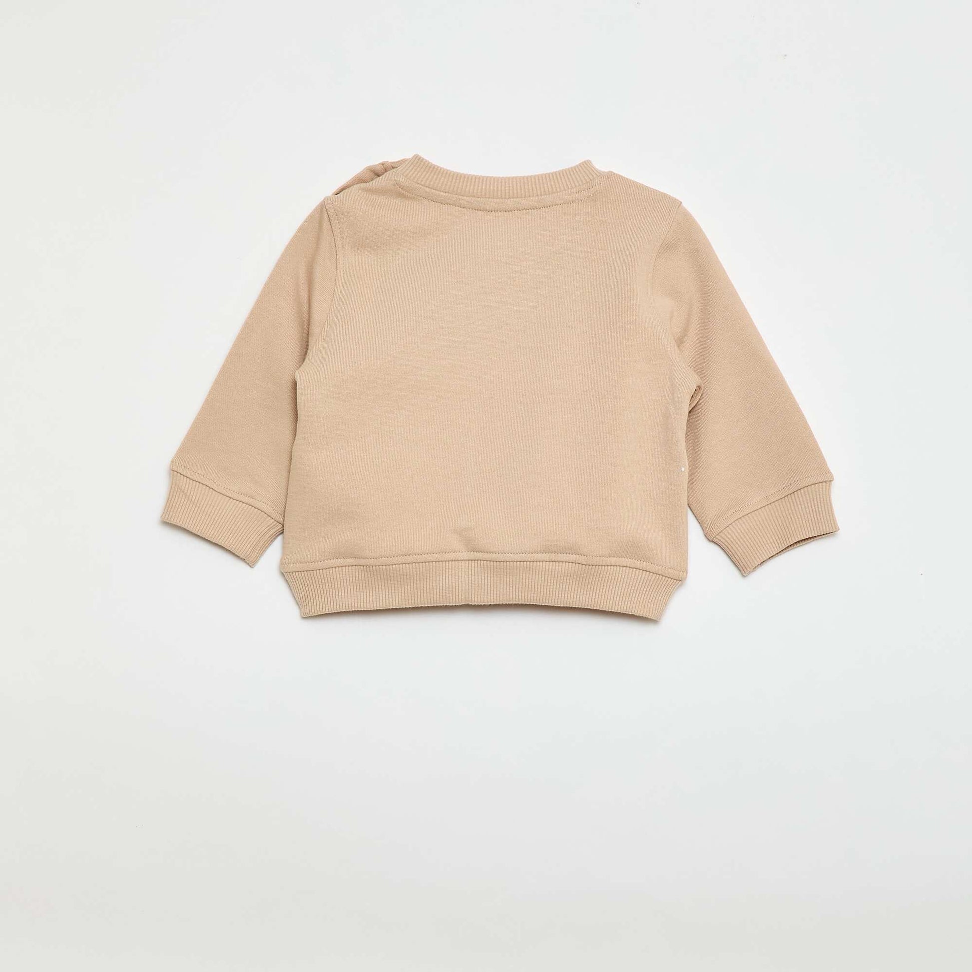 Sweat à manches longues avec imprimé BEIGE