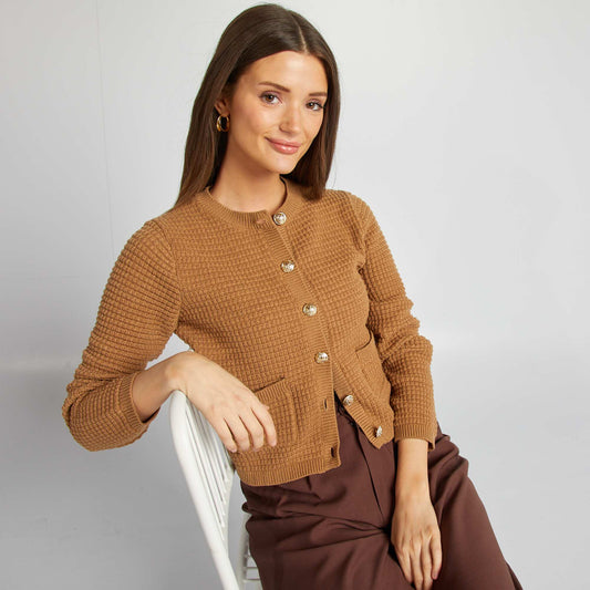 Gilet avec boutons dorés BEIGE