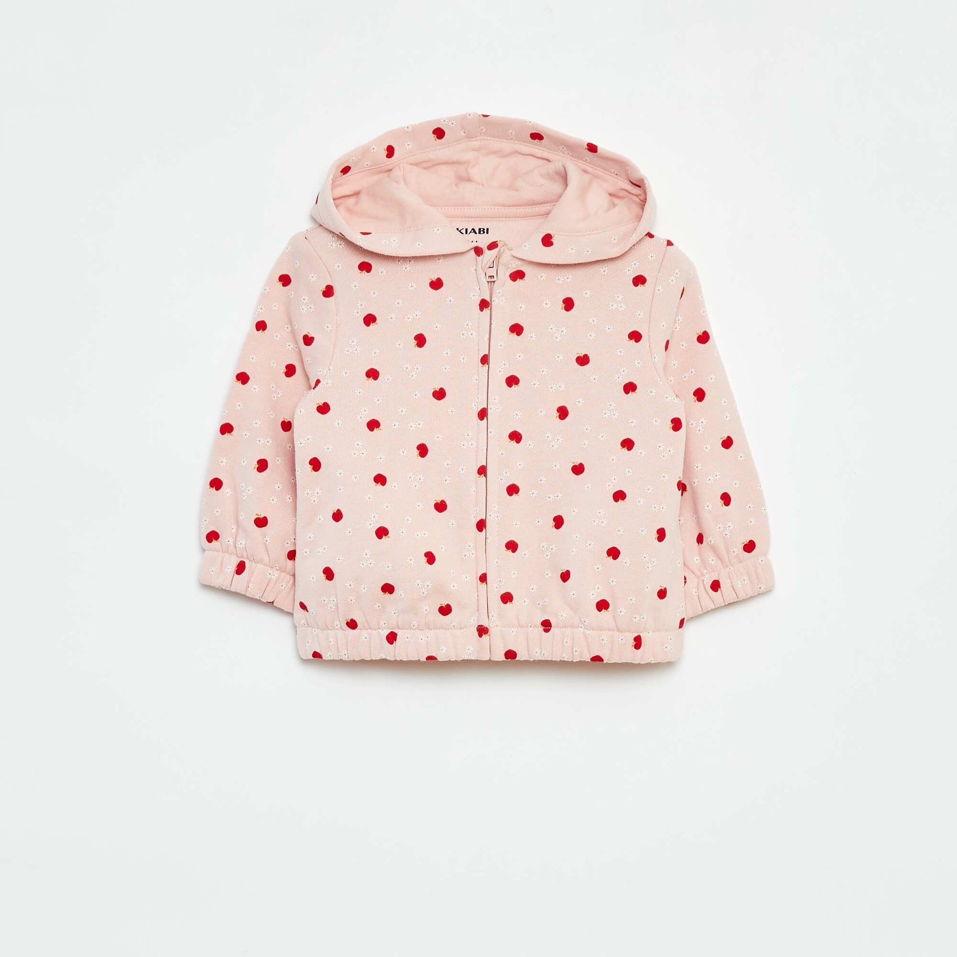 Sweat zippé à motif et à capuche ROSE