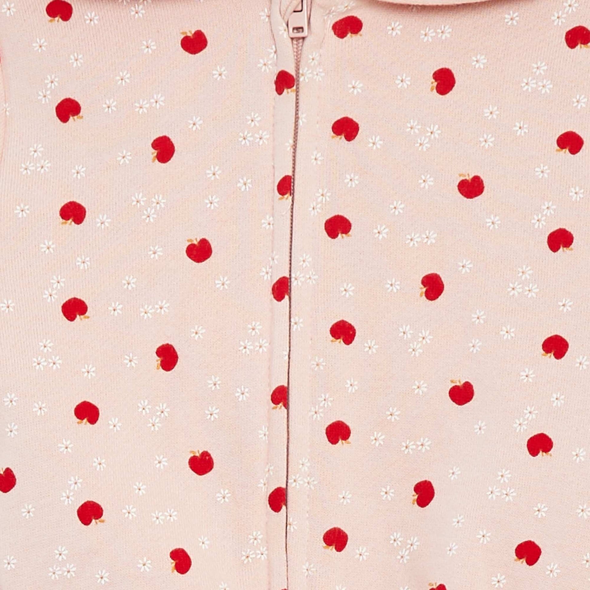 Sweat zippé à motif et à capuche ROSE
