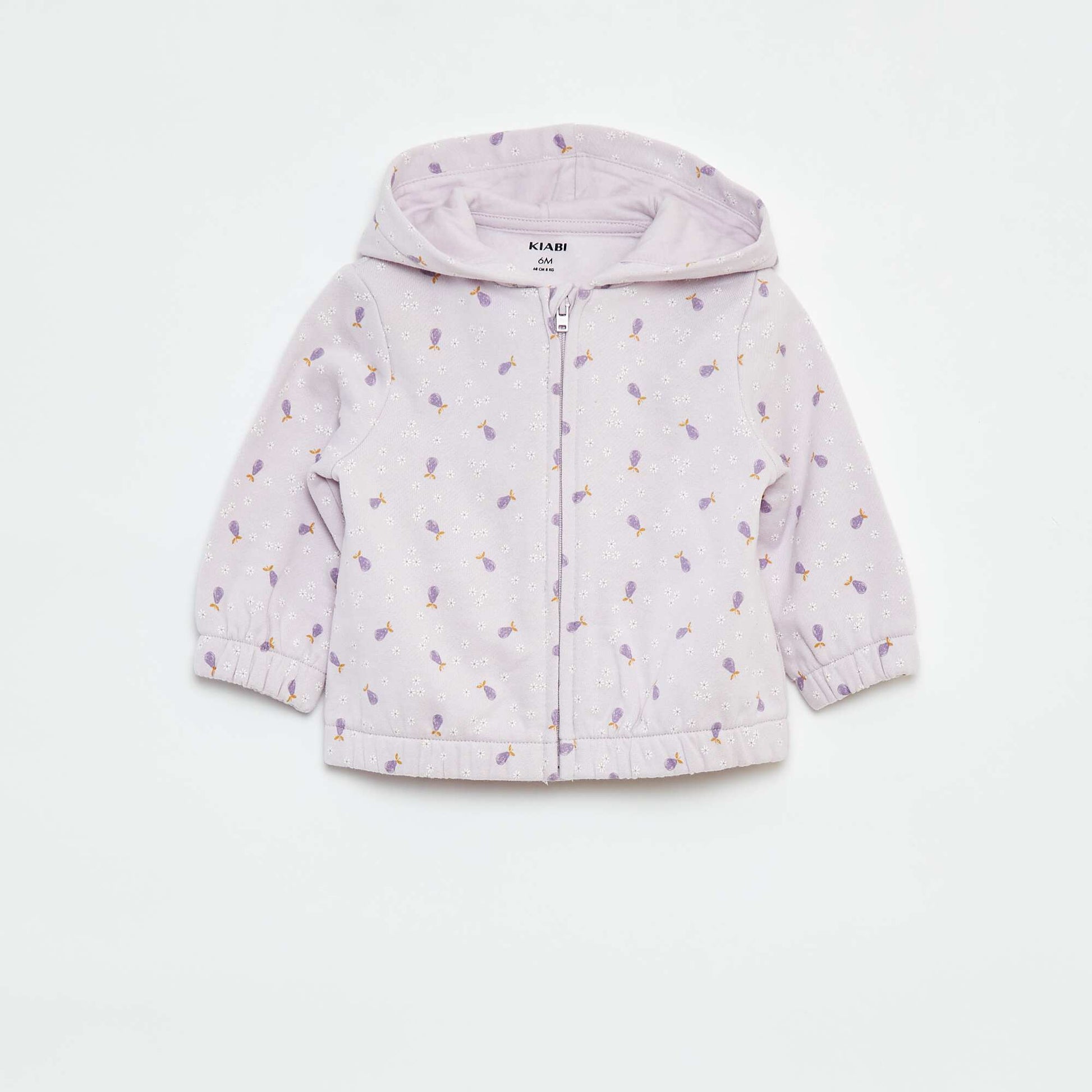 Sweat zippé à motif et à capuche VIOLET