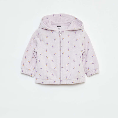 Sweat zippé à motif et à capuche VIOLET