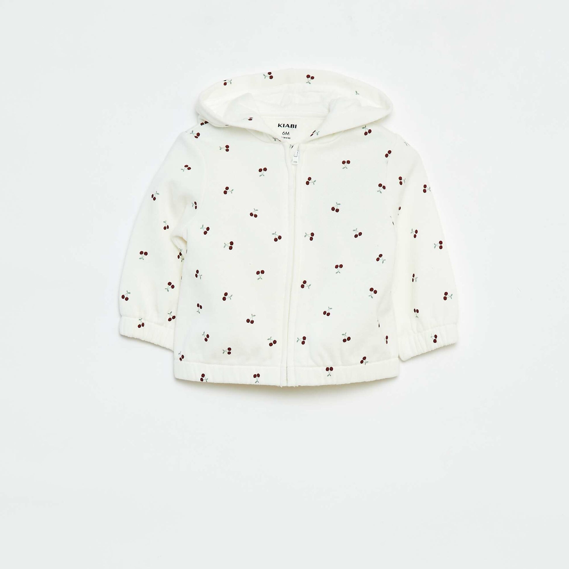 Sweat zippé à motif et à capuche BLANC