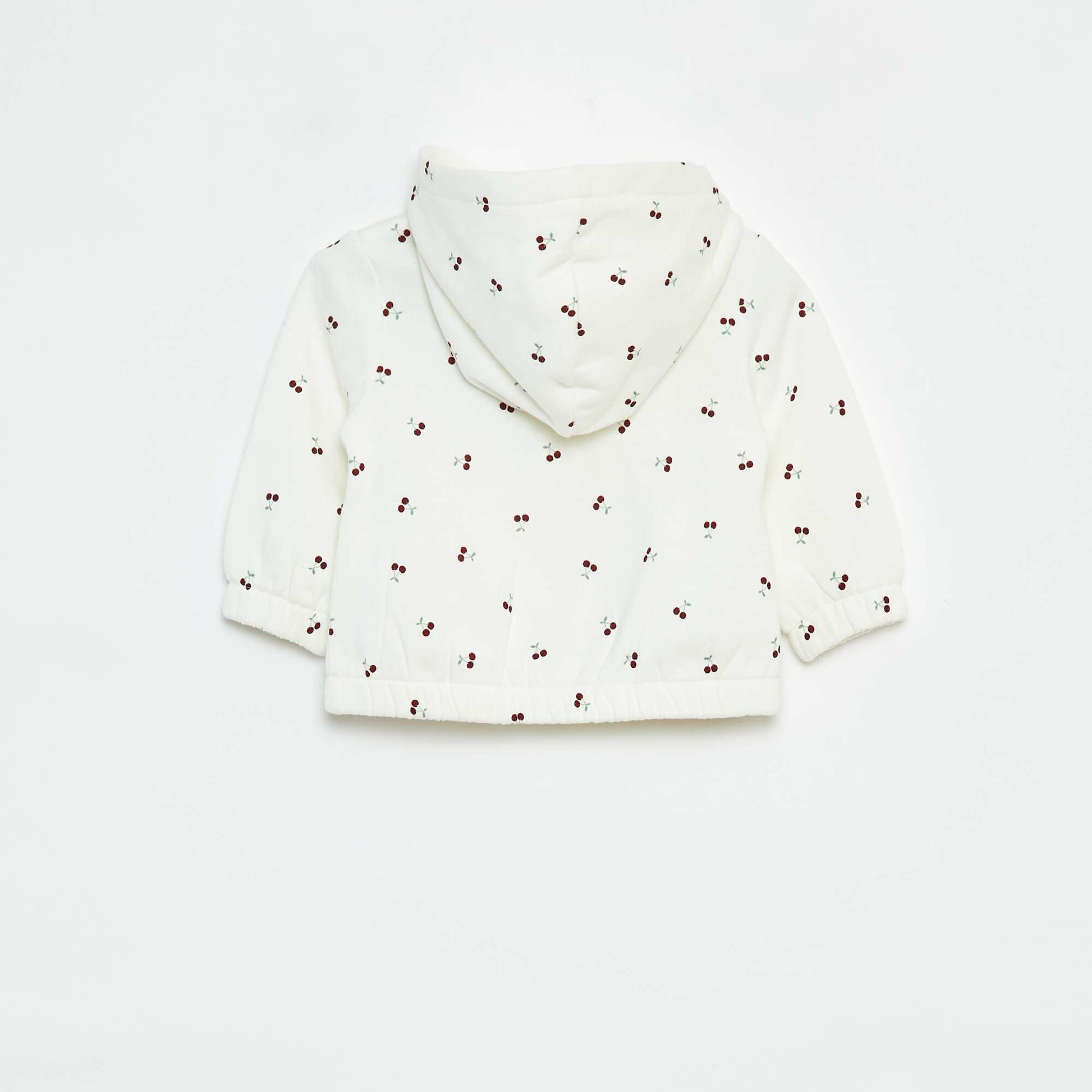 Sweat zippé à motif et à capuche BLANC