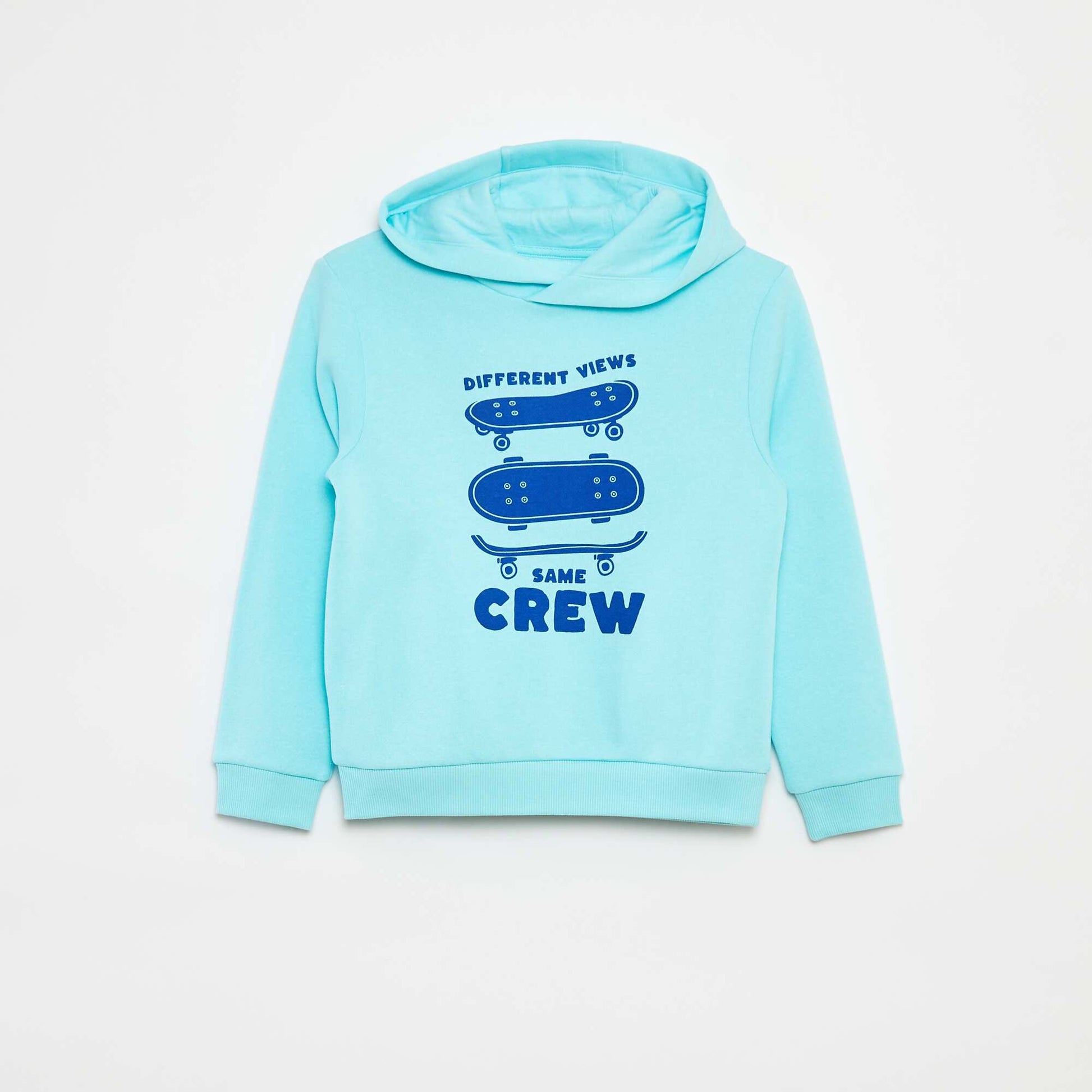 Sweat à capuche en molleton BLEU