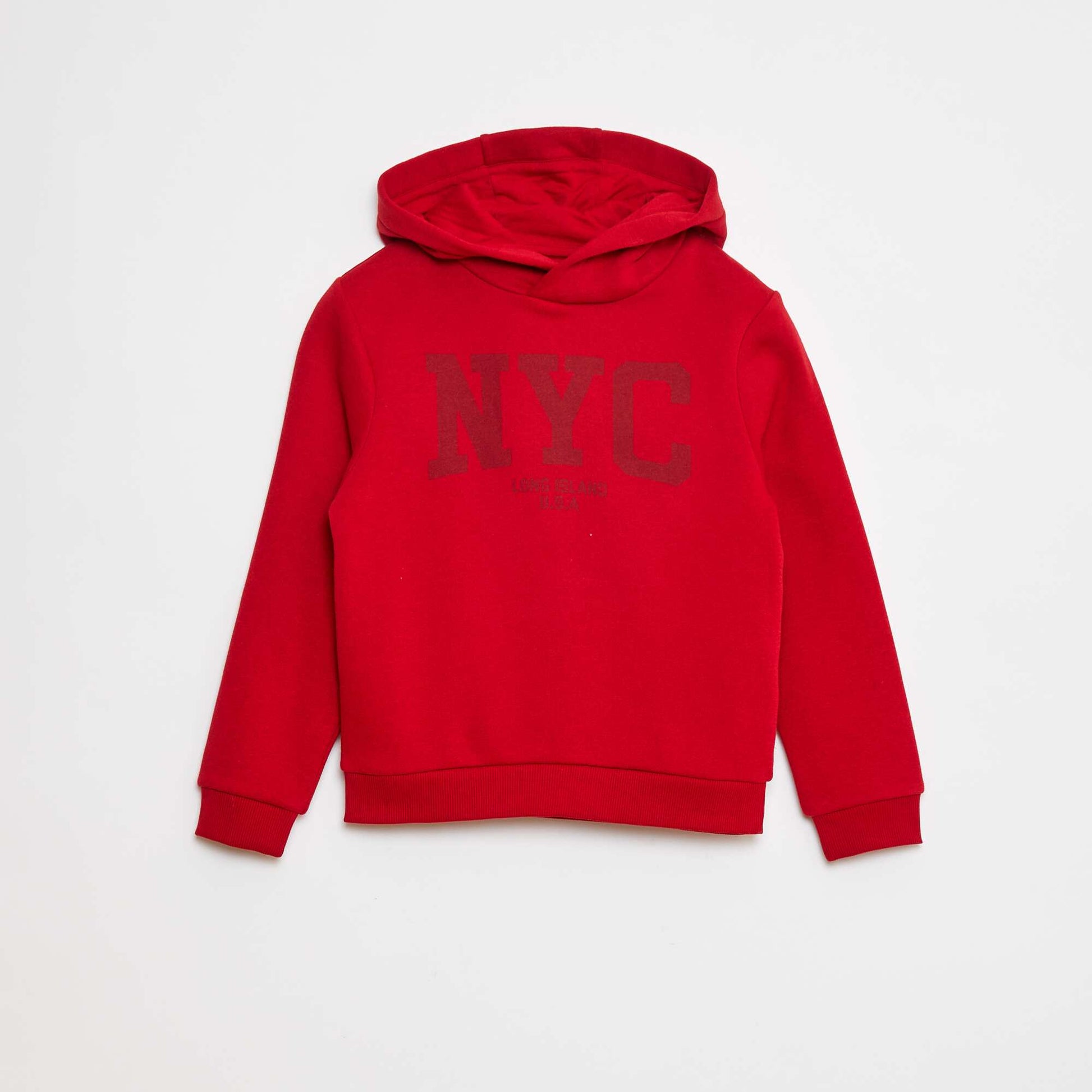 Sweat à capuche en molleton ROUGE